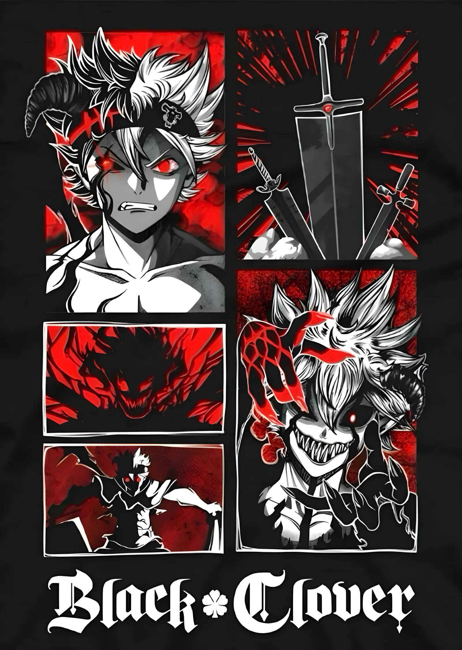 Black Clover: Asta ve Şeytan Kılıcı metal tablo