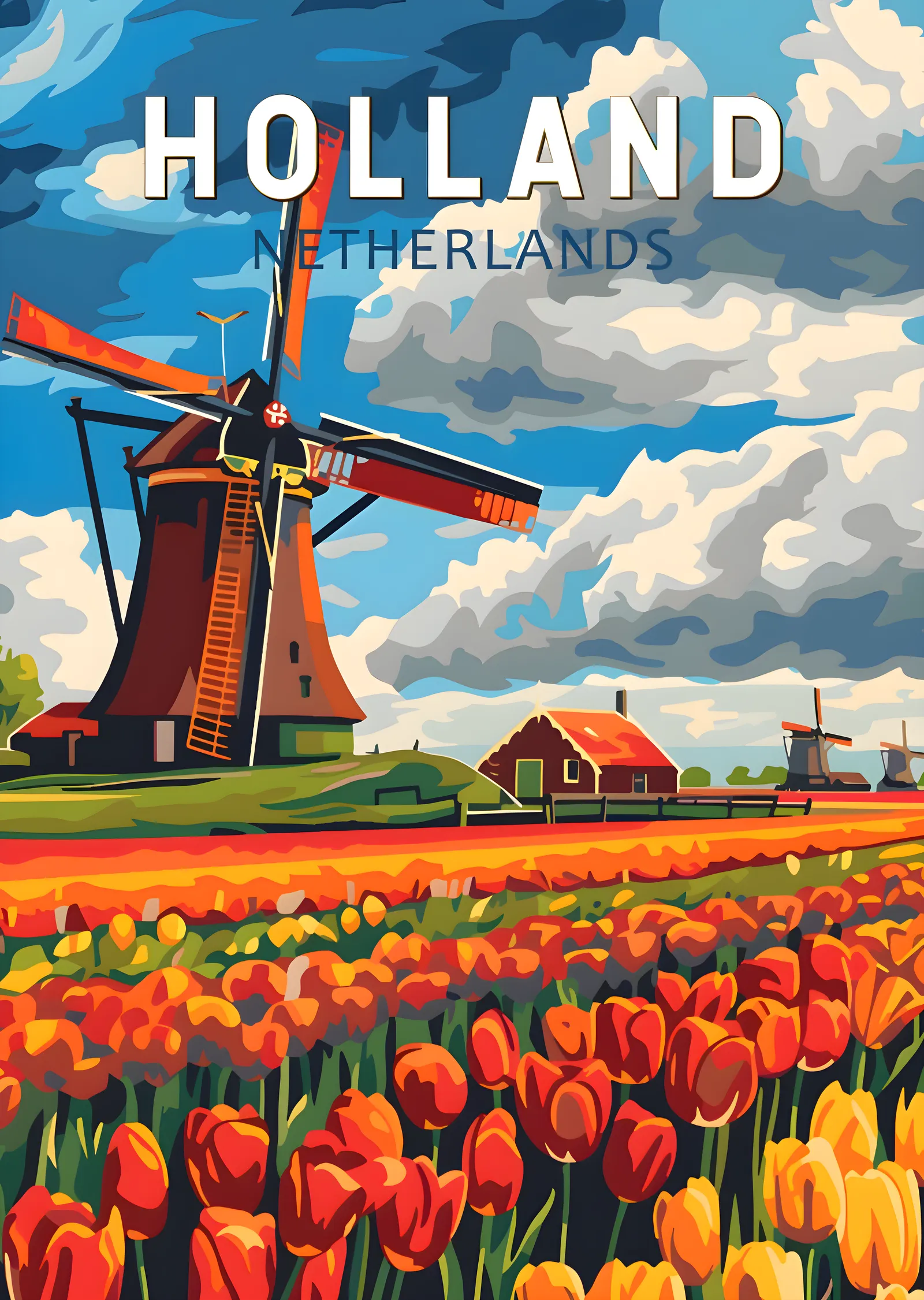 Holland Retro Travel metal tablo