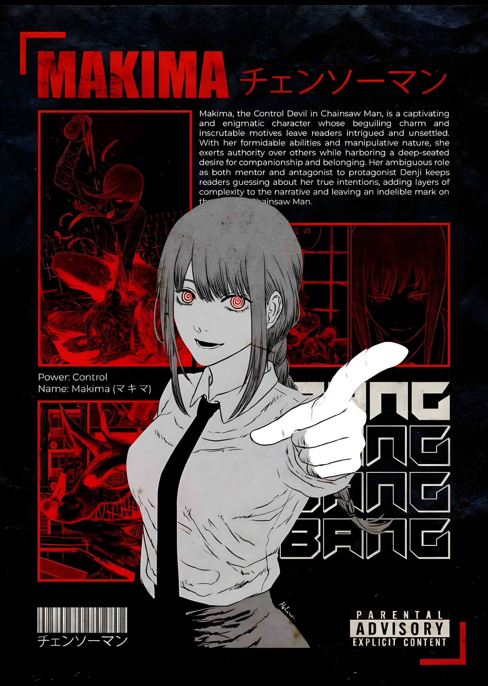 Chainsaw Man: Makima Kontrol Şeytanı metal tablo