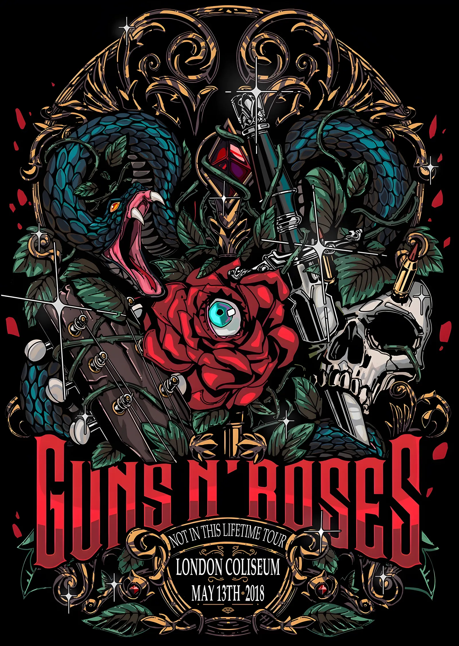 Guns N' Roses: Not In This Lifetime metal tablo