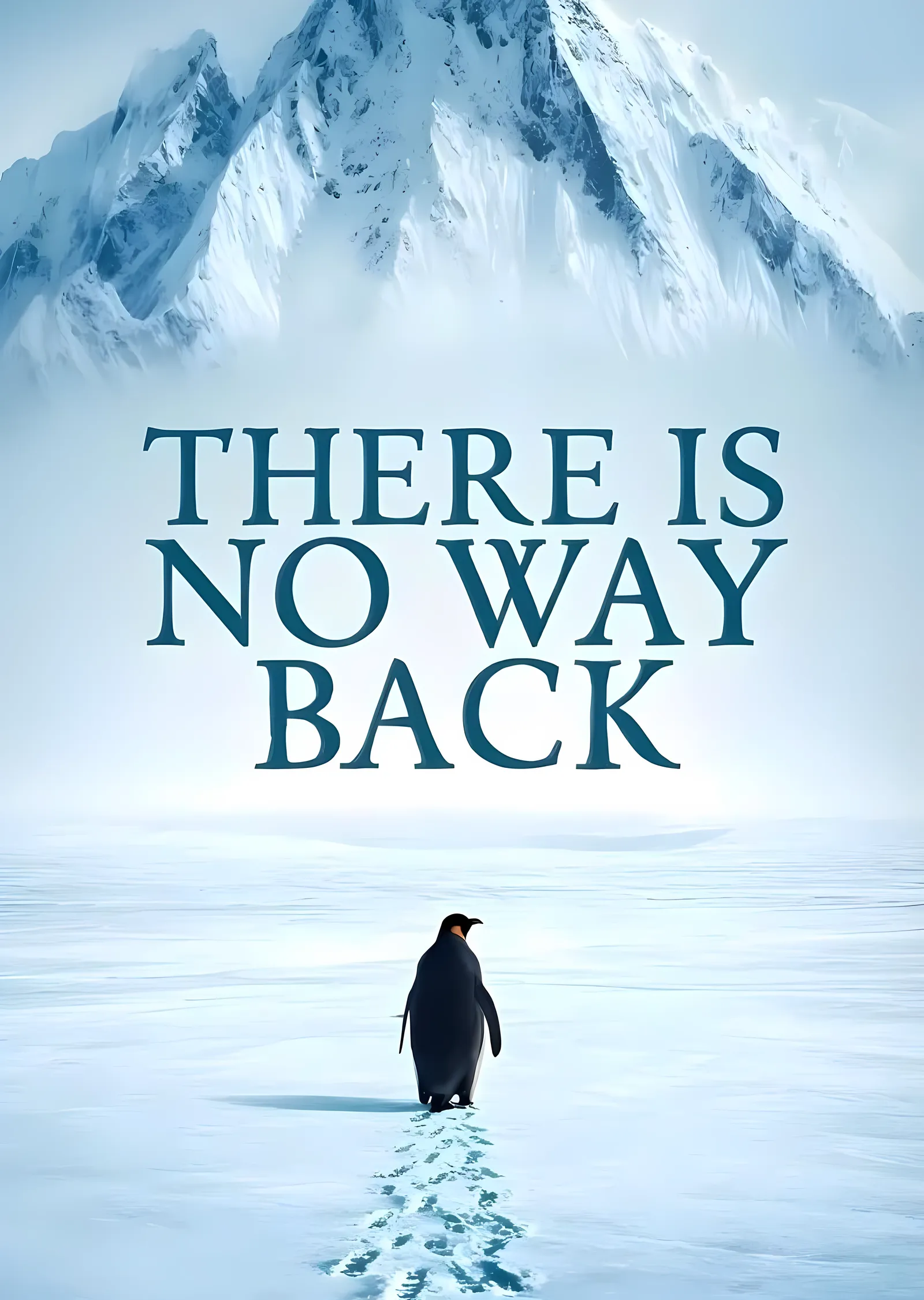 There Is No Way Back: Penguin ve Dağlar metal tablo