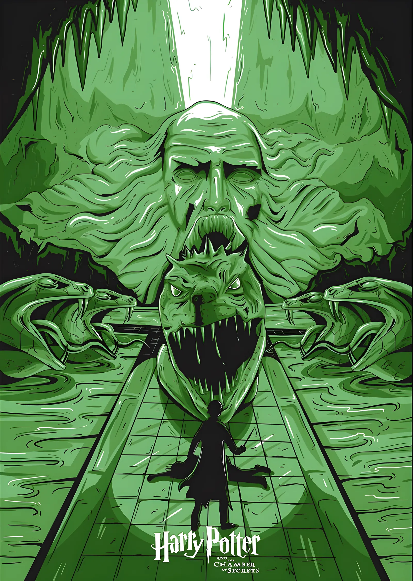 Harry Potter and the Chamber of Secrets · Yeşil Basilisk metal tablo