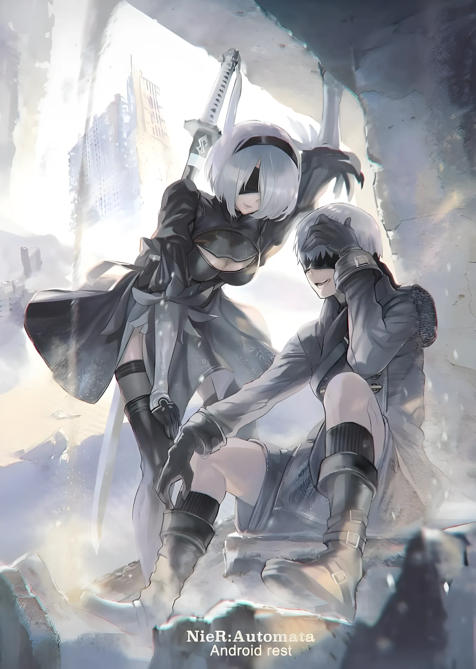 NieR Automata: Android Rest metal tablo