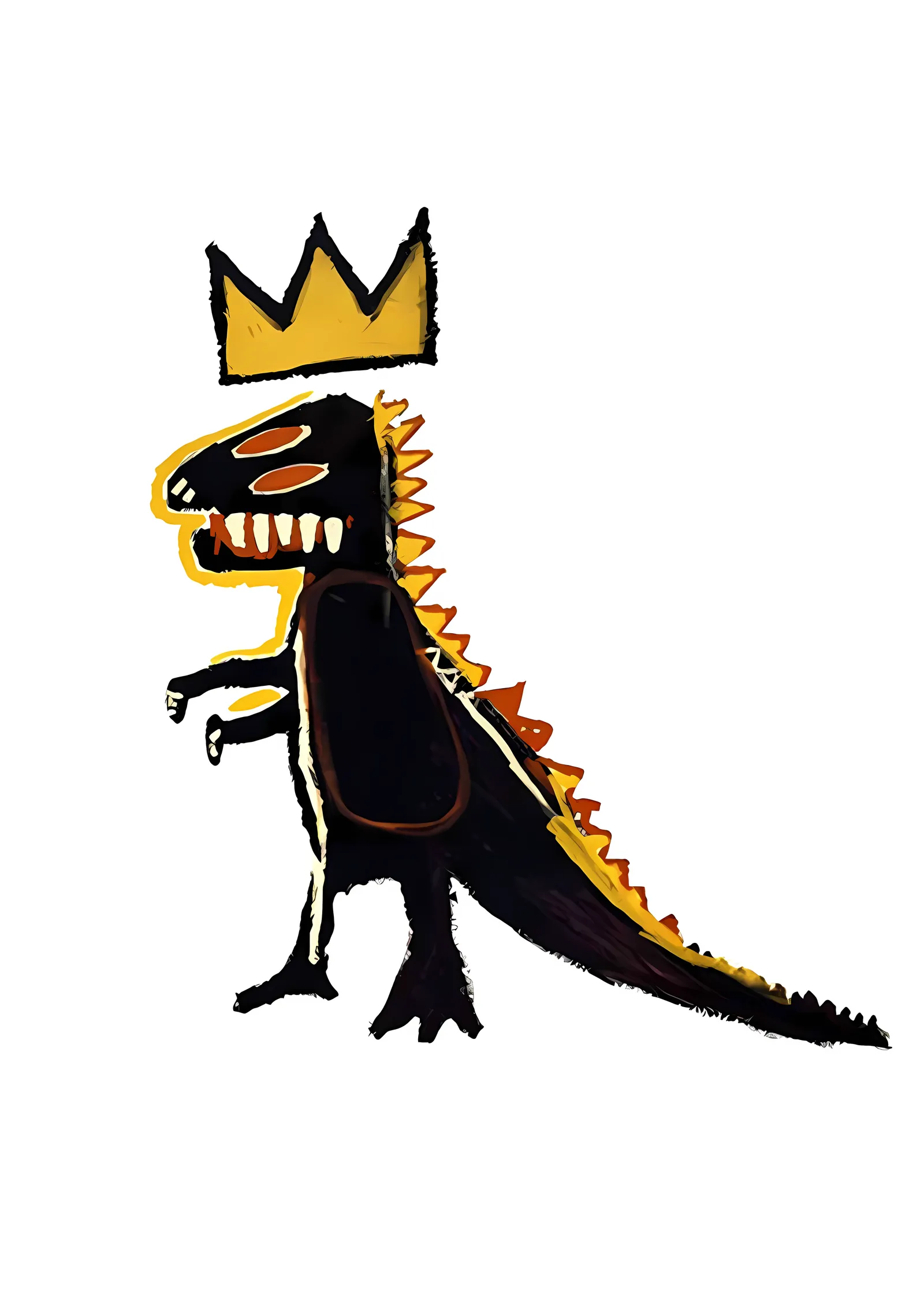 Basquiat Tarzı Dinozor Kral metal tablo