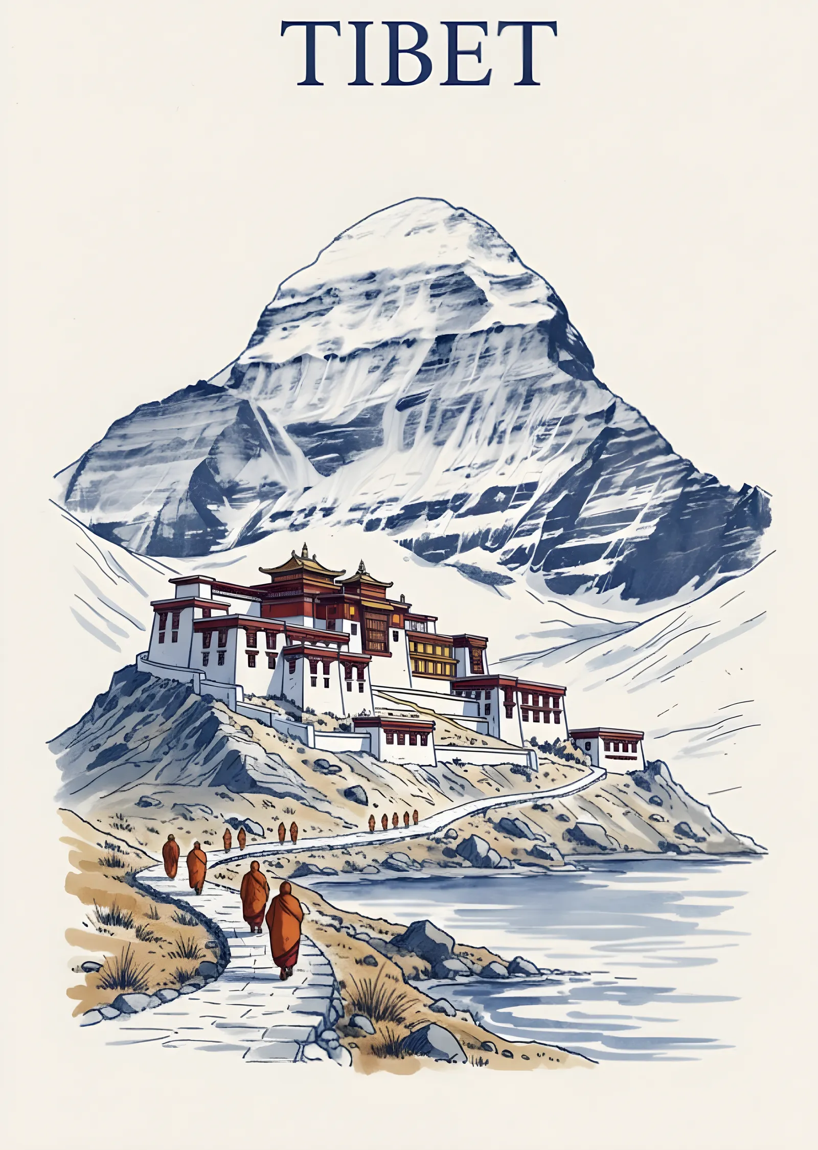 Tibet: Gezginlerin Yolu metal tablo