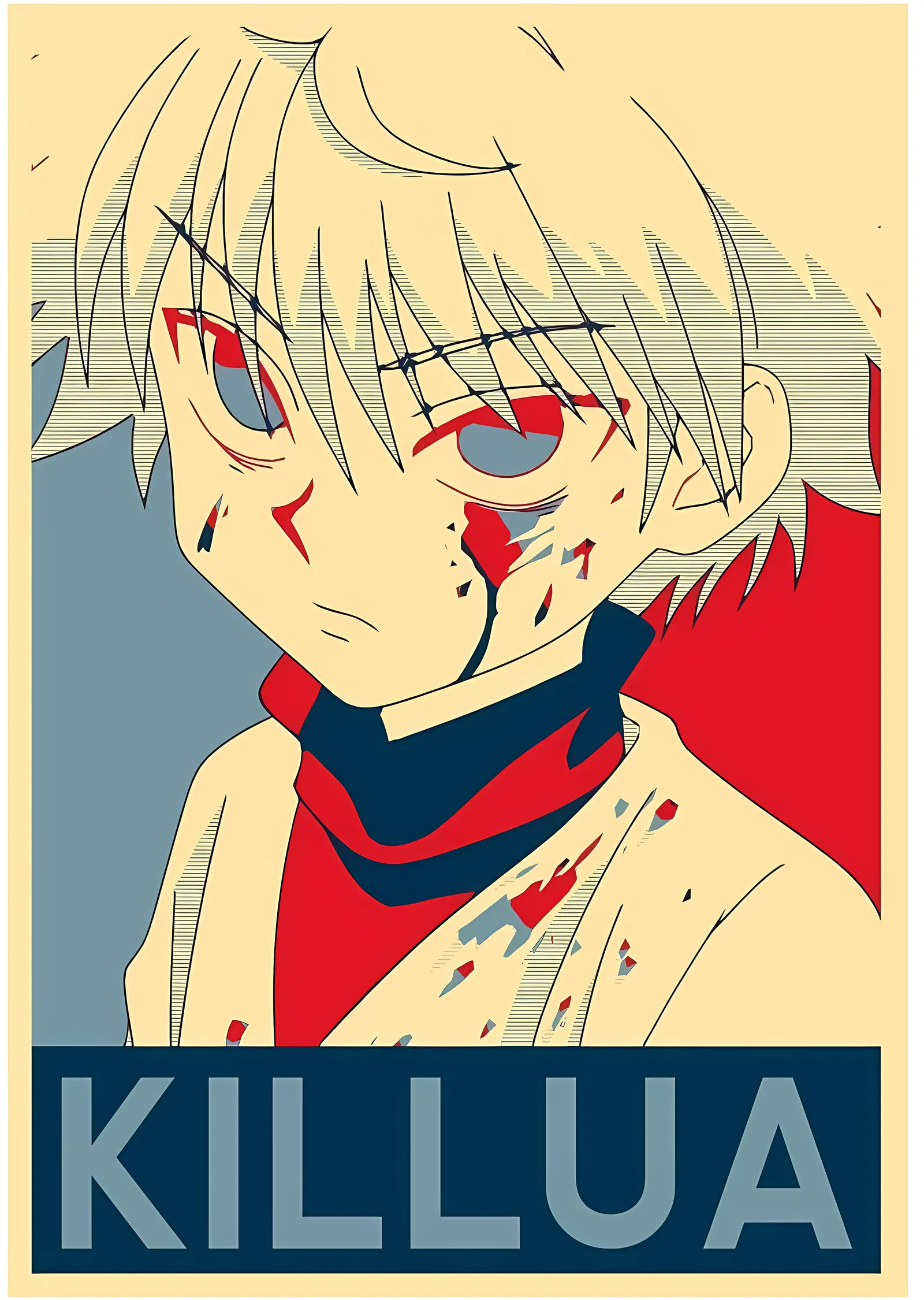 Hunter x Hunter: Killua Retro Portre metal tablo