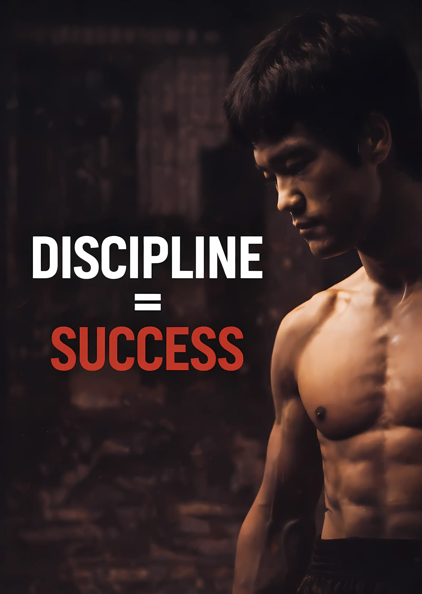 Bruce Lee: Discipline = Success metal tablo