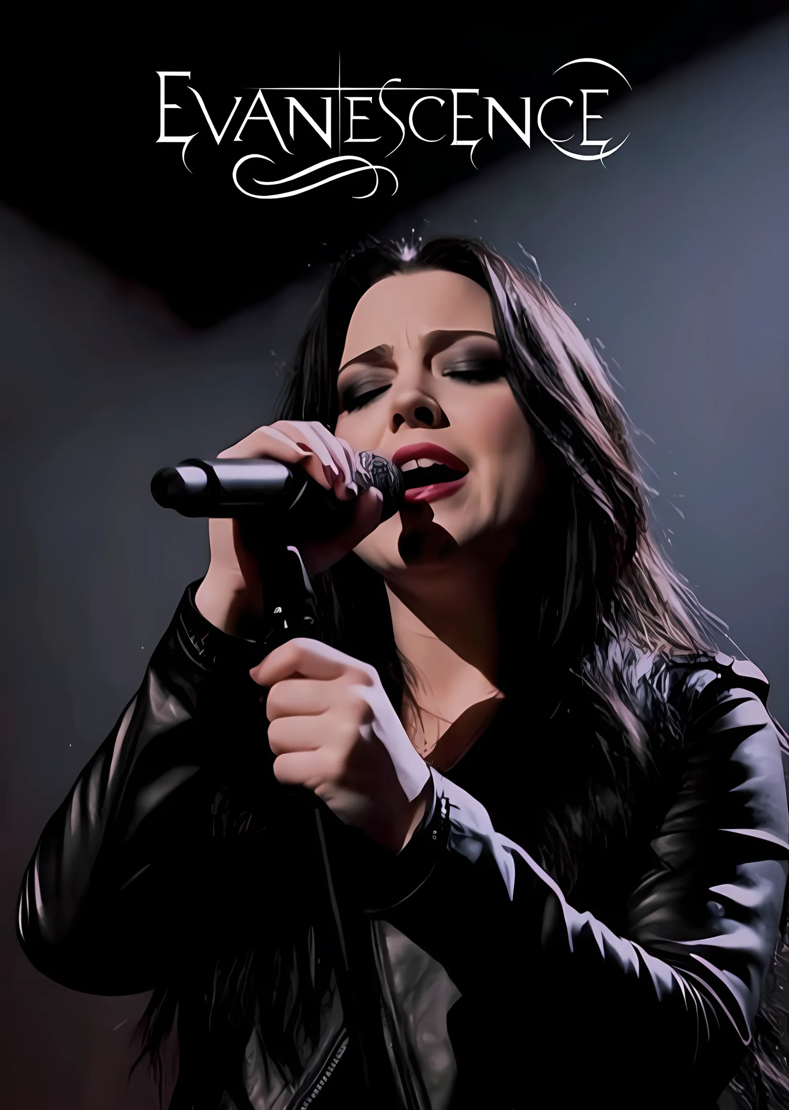 Evanescence: Amy Lee Mikrofonu metal tablo