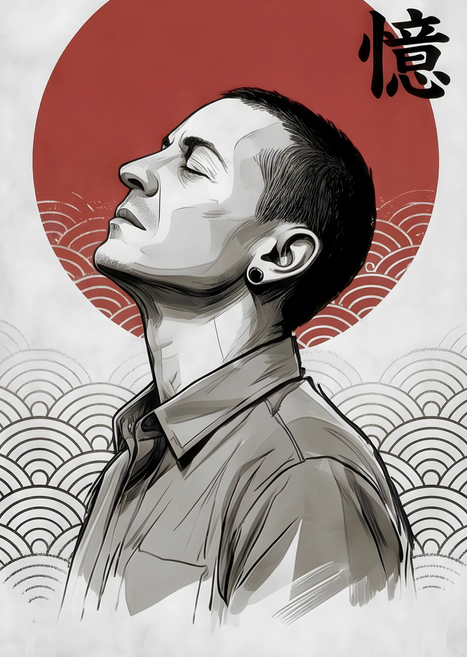 Chester Bennington - Kızıl Güneşe Bakış metal tablo