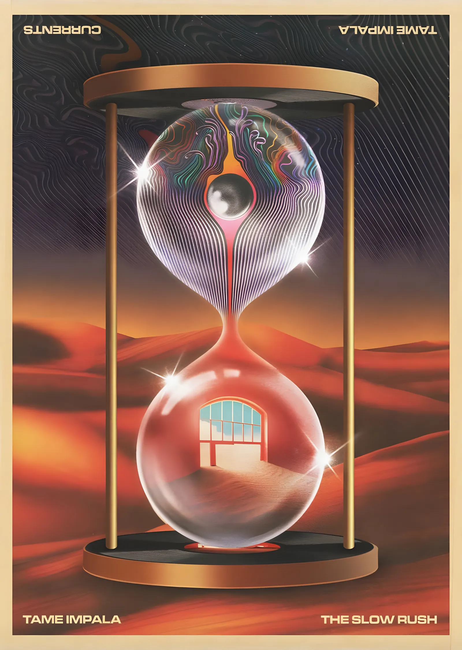Tame Impala: The Slow Rush Kum Saati metal tablo