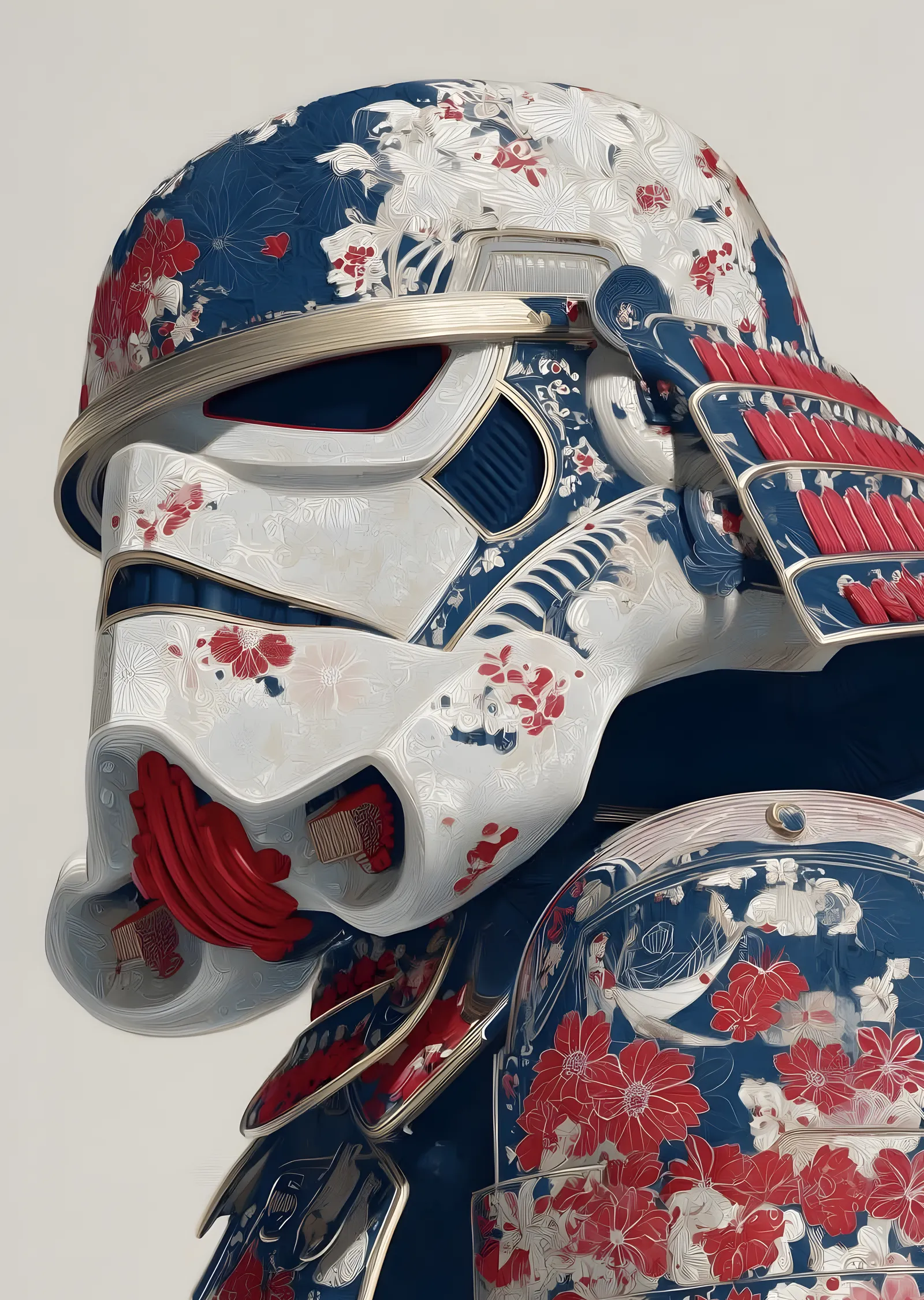 Stormtrooper: Çiçek Desenli Kask metal tablo