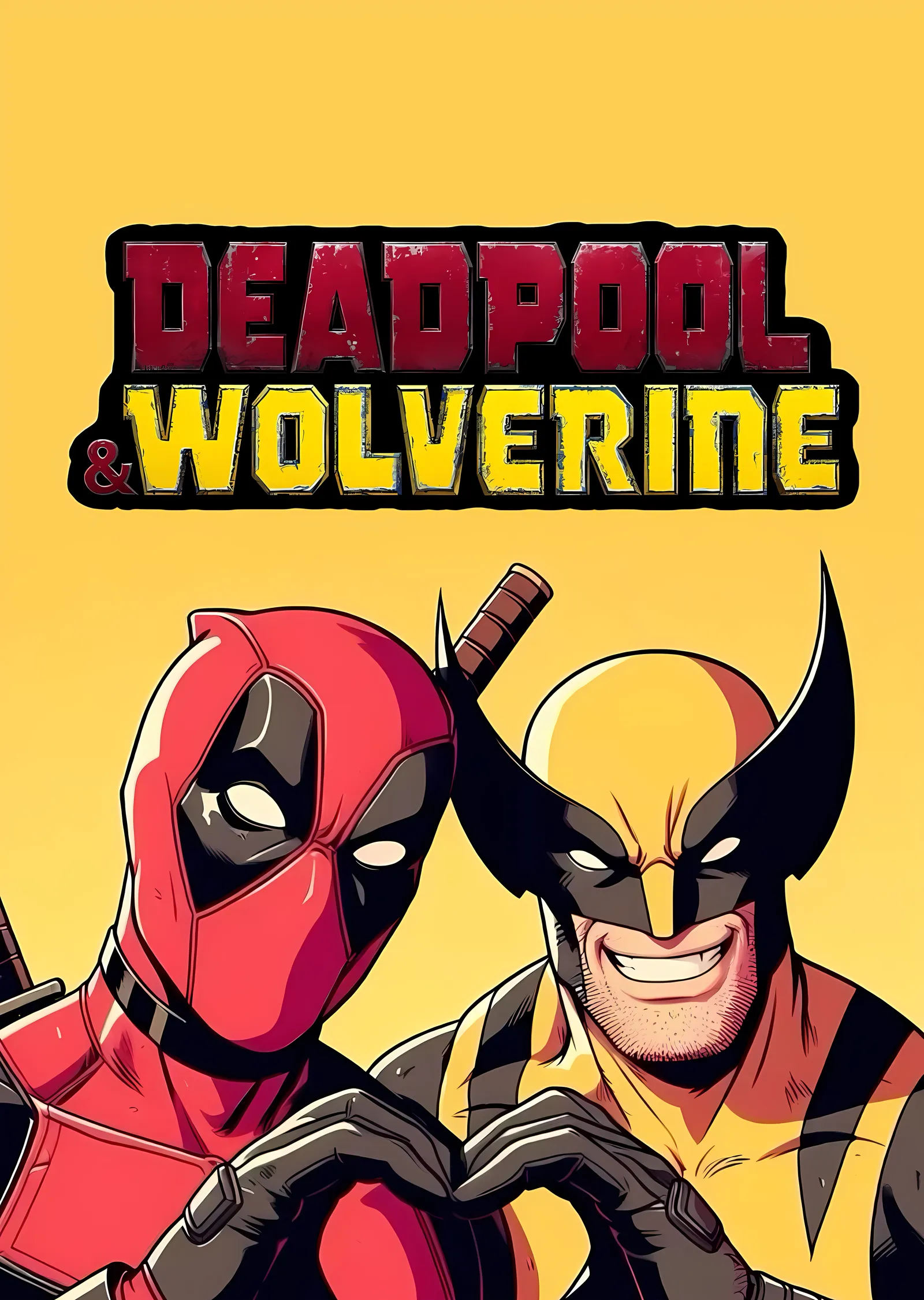 Deadpool & Wolverine - Kalp metal tablo