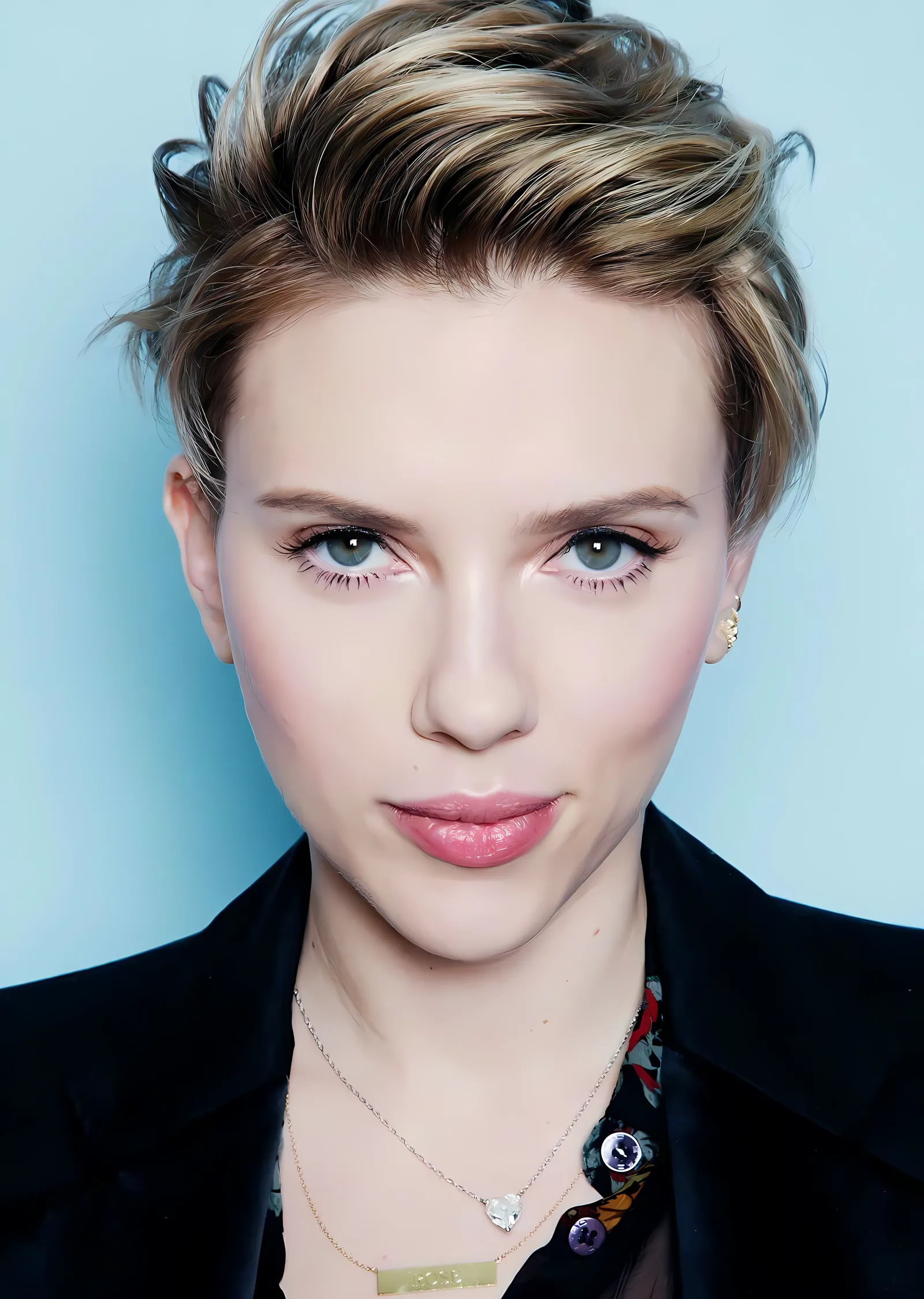Scarlett Johansson: Mavi Fon metal tablo