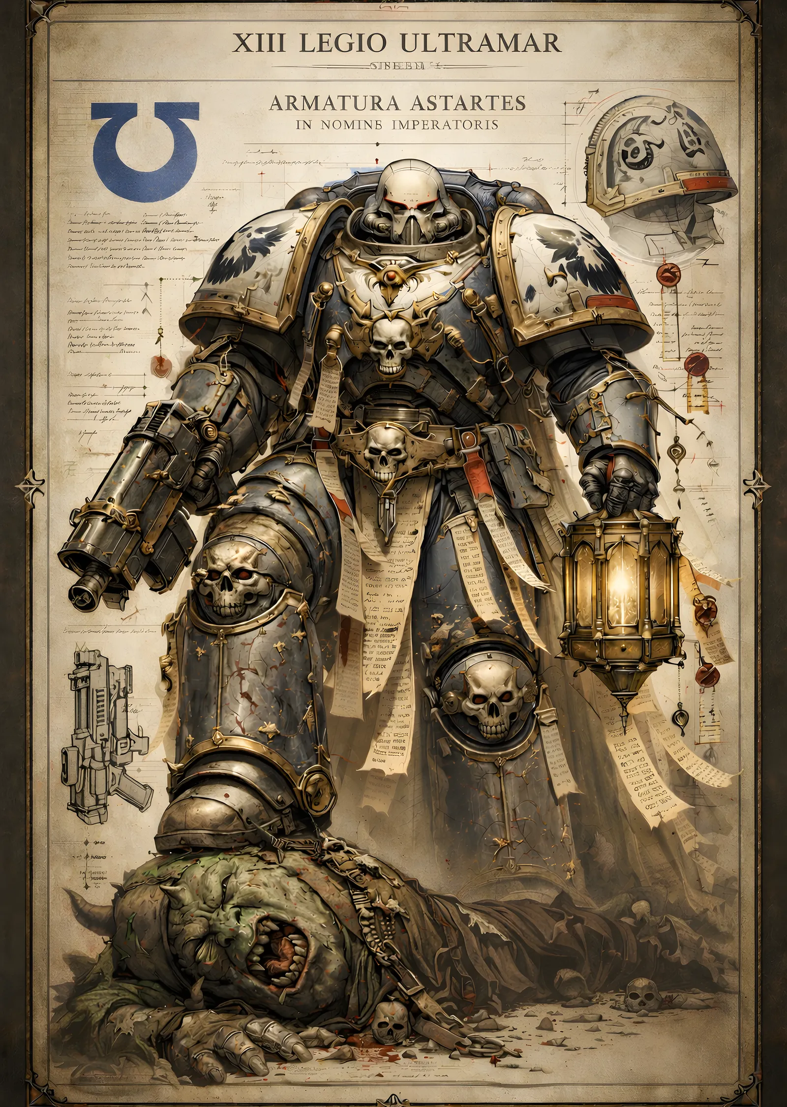 Warhammer: Ultramar Lejyonu Uzay Denizcisi metal tablo