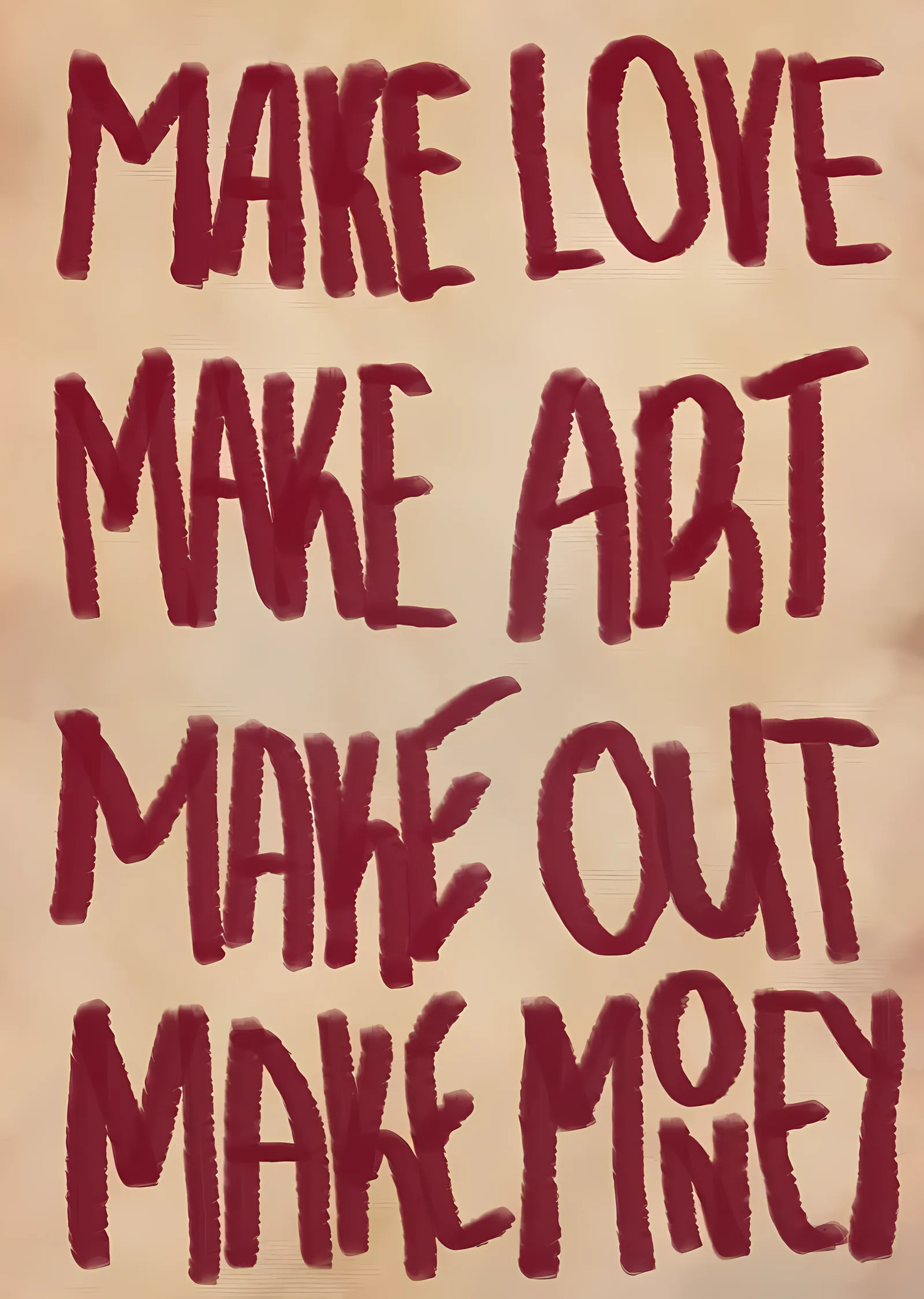 Make Love Make Art metal tablo