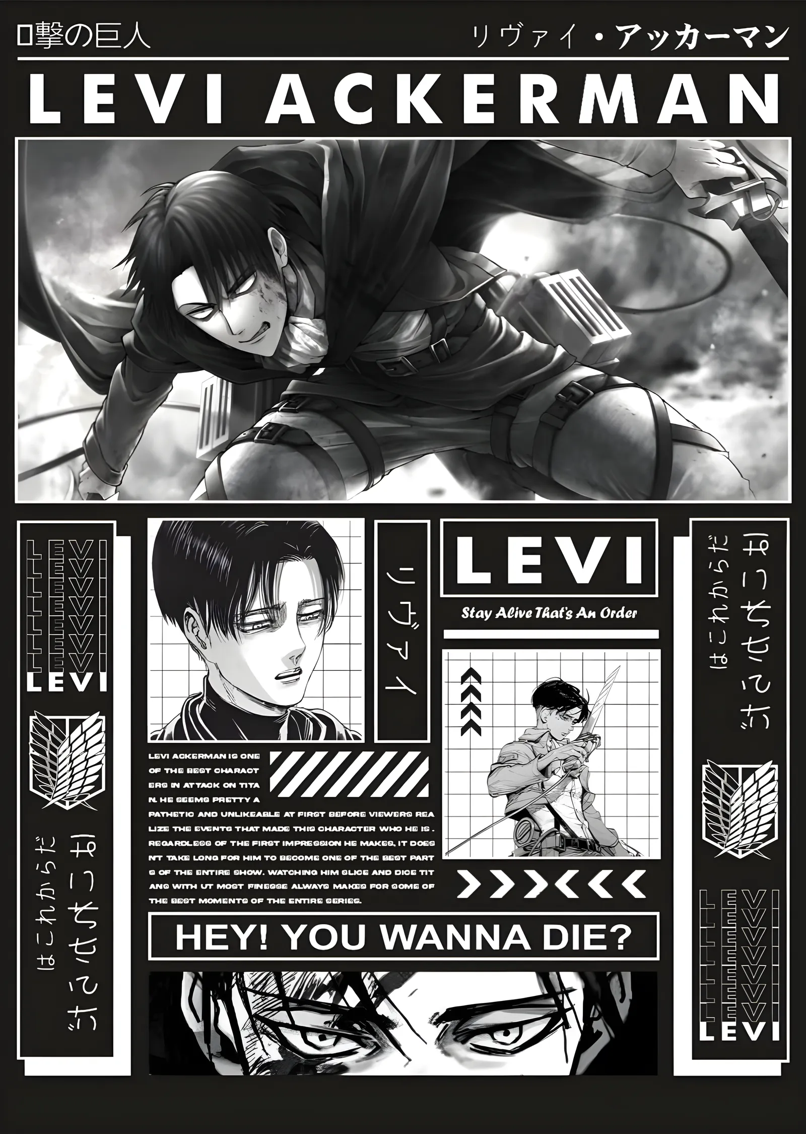 Attack on Titan: Levi Ackerman Dosyası metal tablo