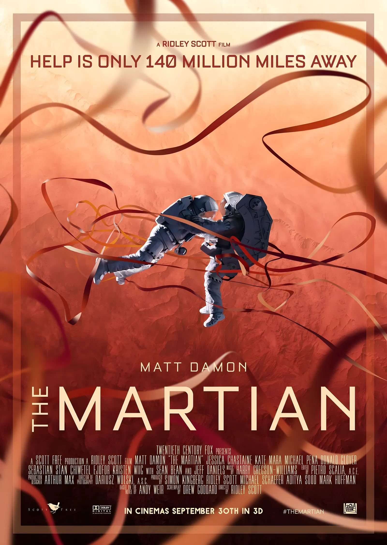 The Martian - Mars'ta Yalnız metal tablo