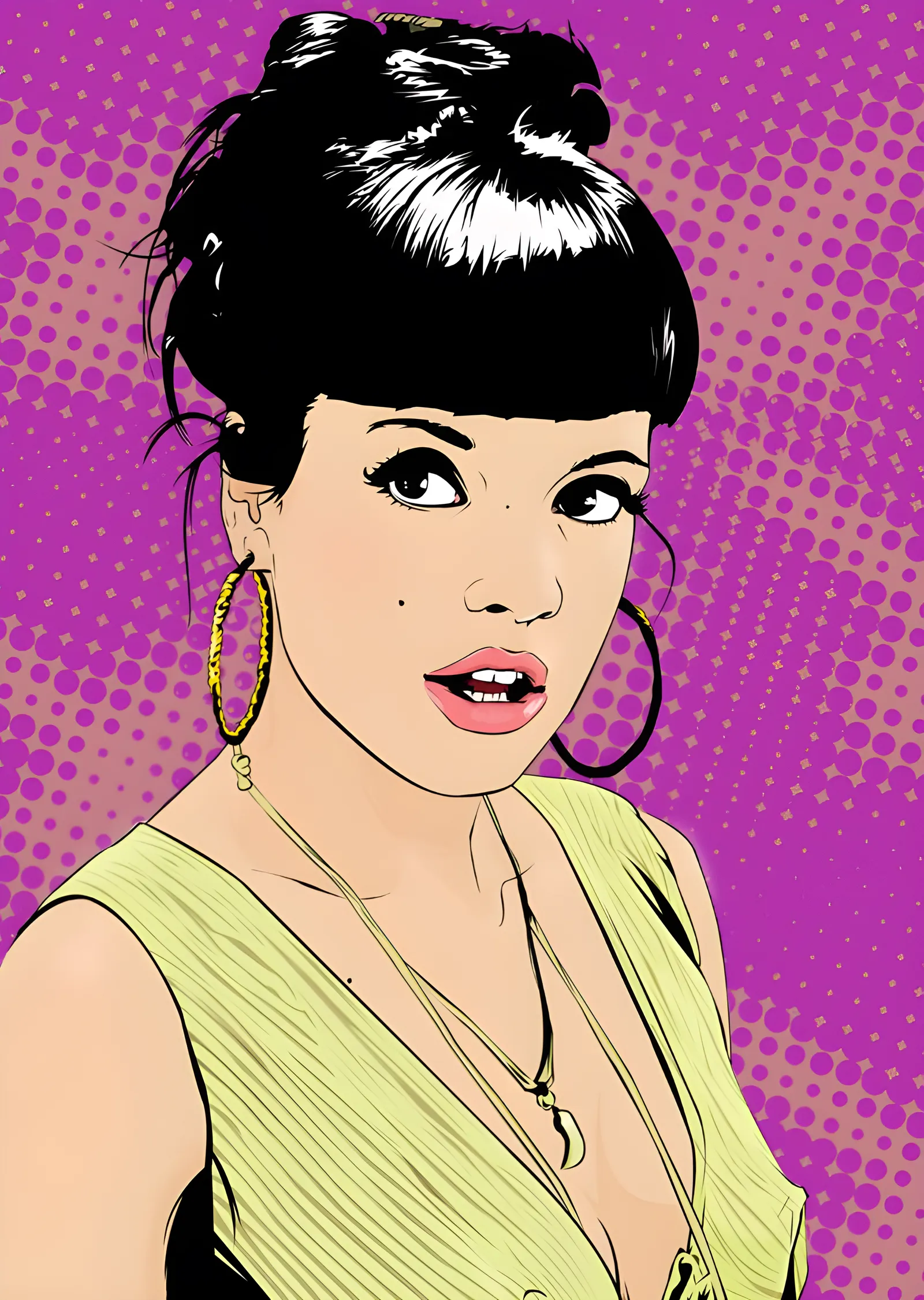 Lily Allen: Pop Art Portre metal tablo