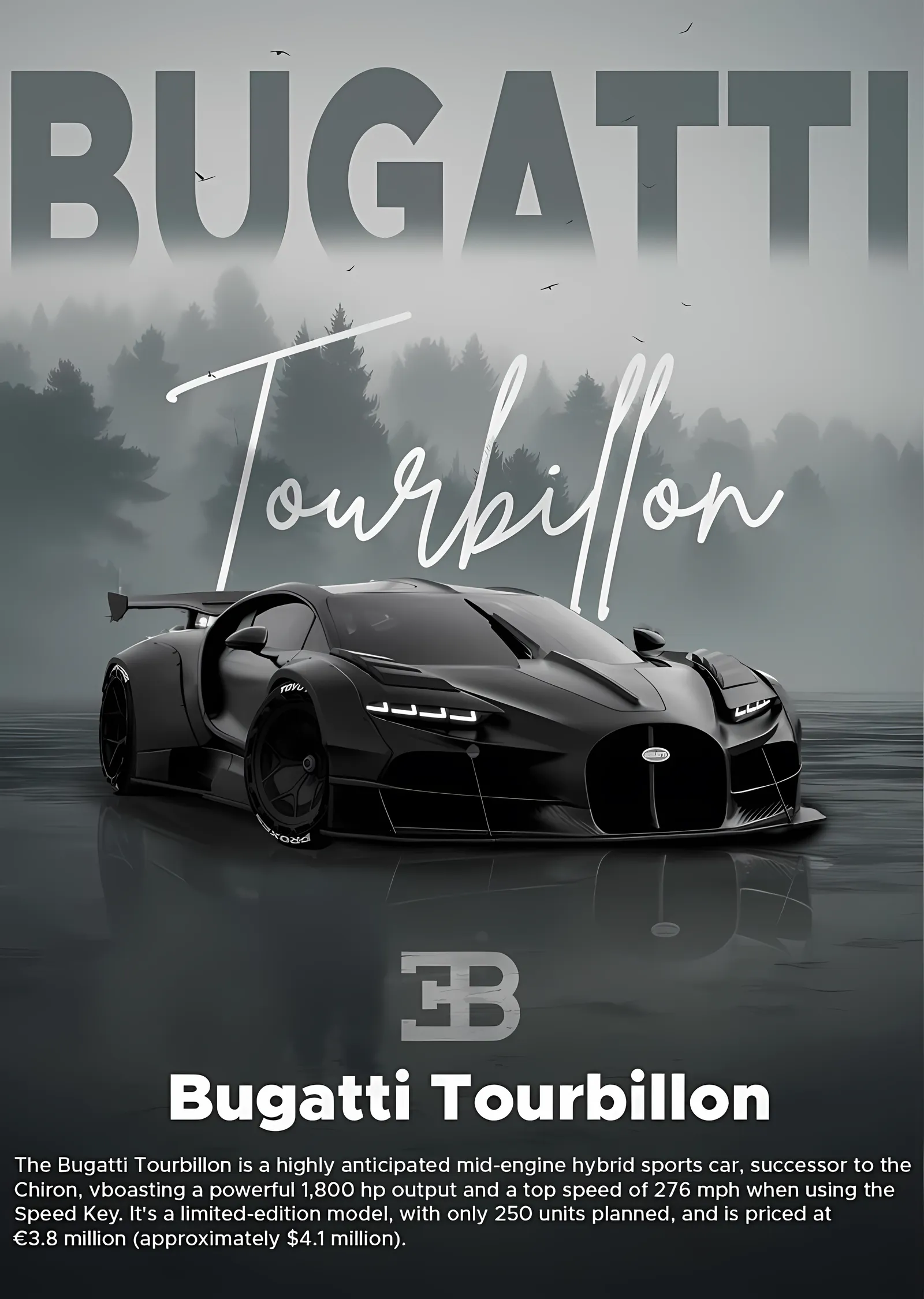 Bugatti Tourbillon metal tablo