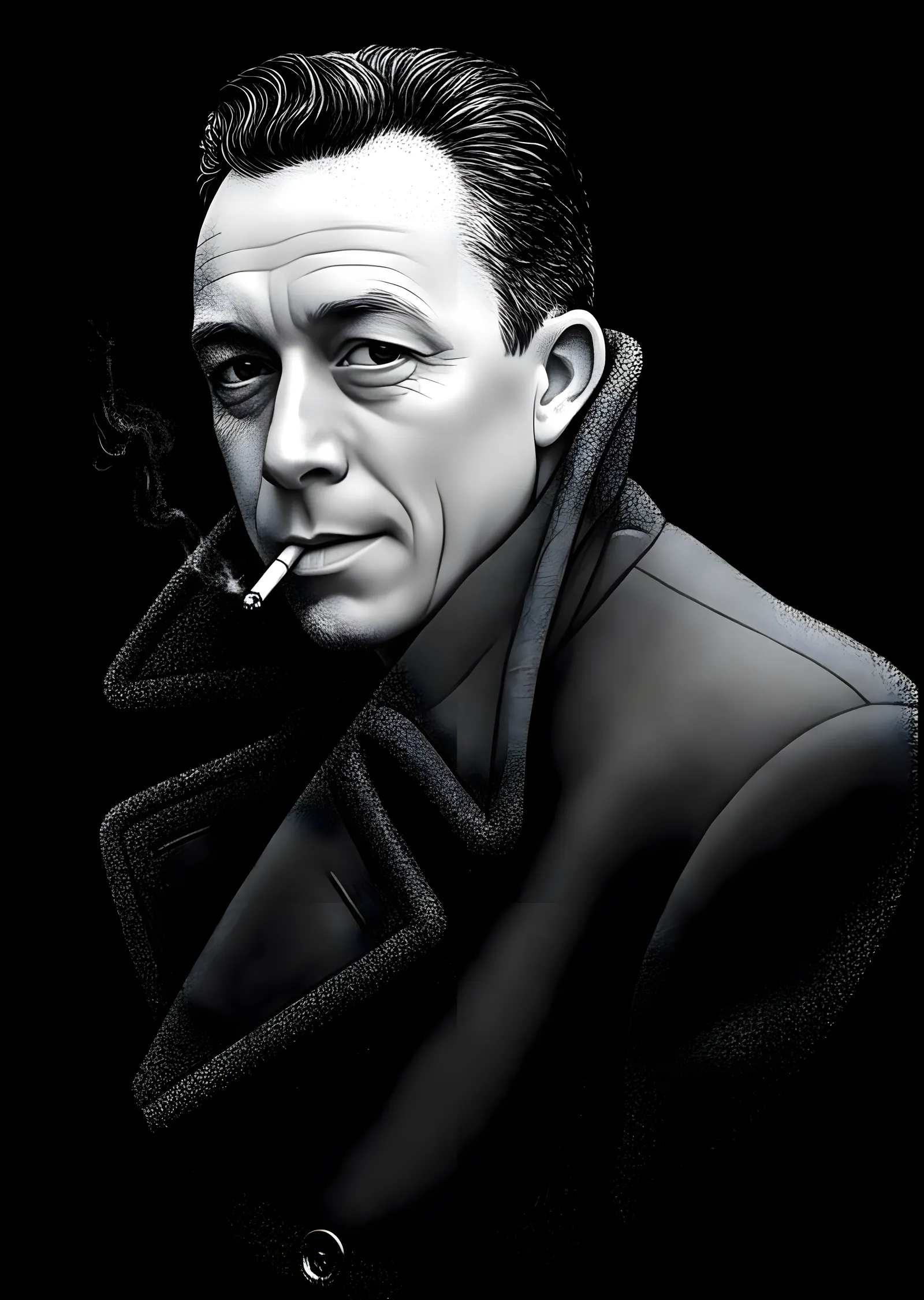 Albert Camus: Düşünür Portresi metal tablo
