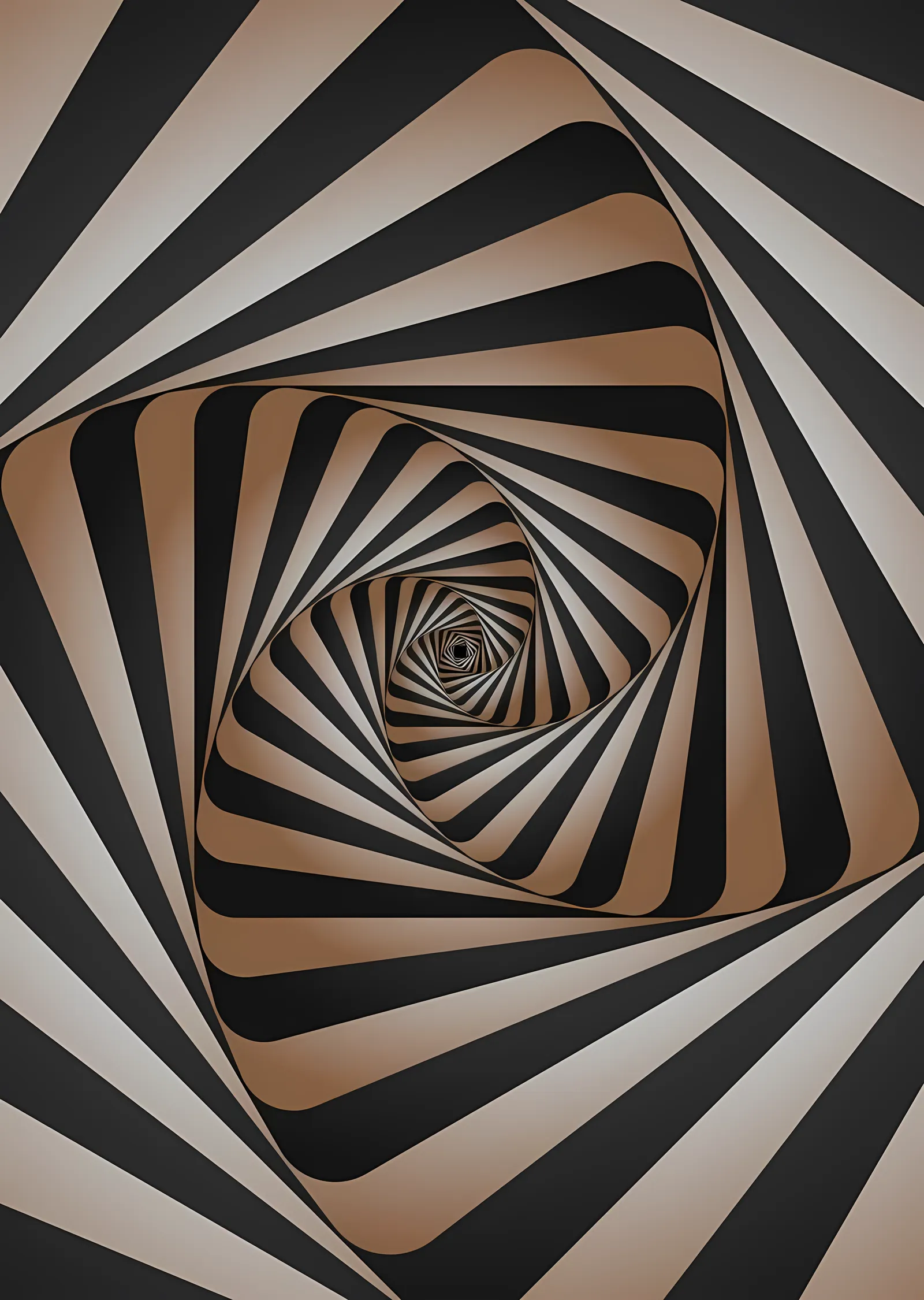 Op-Art: Altın Spiral metal tablo