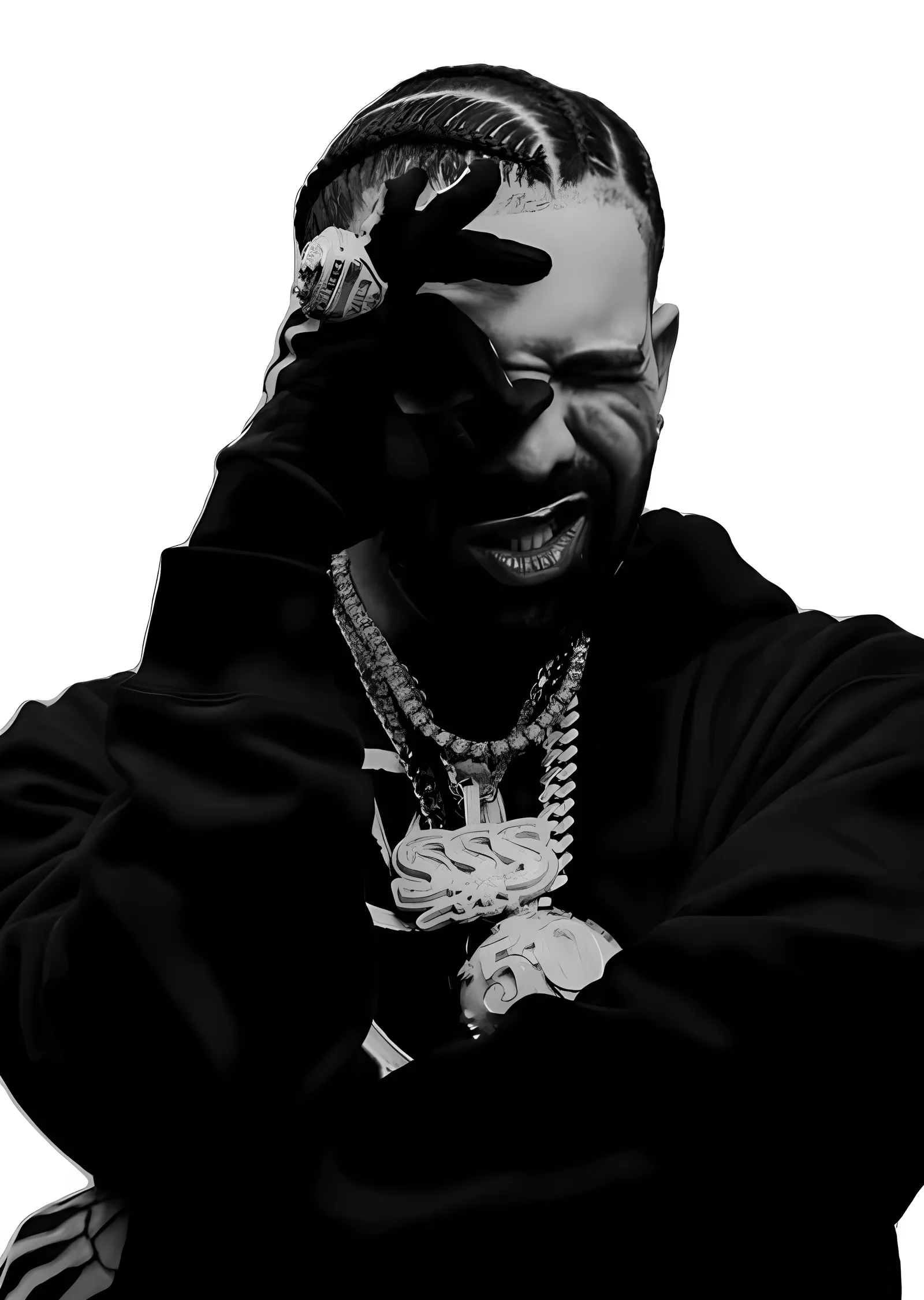 Hip-Hop Portresi metal tablo