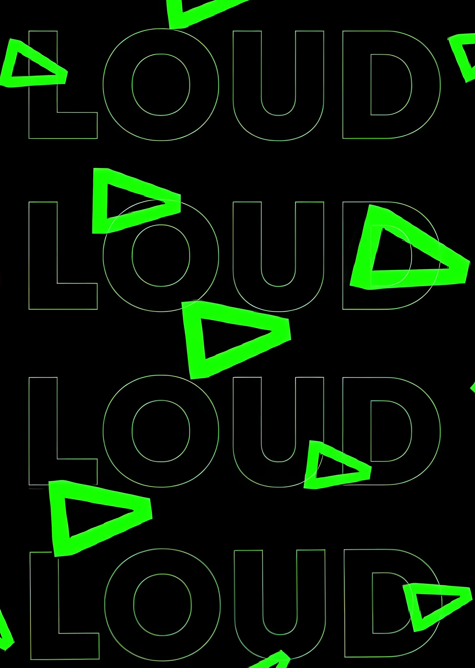 LOUD - Tekrarlı Tipografi metal tablo