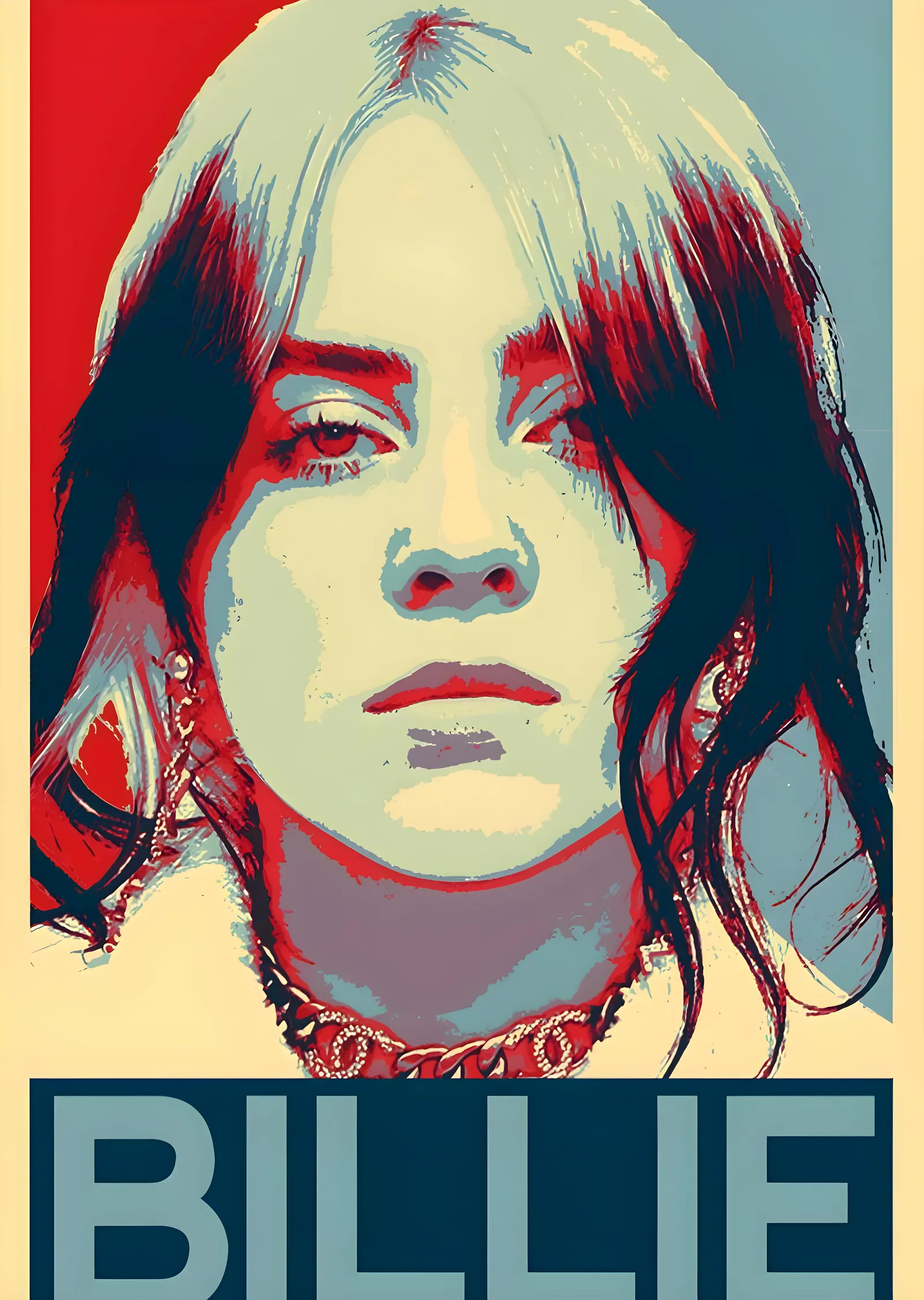 Billie Eilish: Pop Sanatı Portresi metal tablo