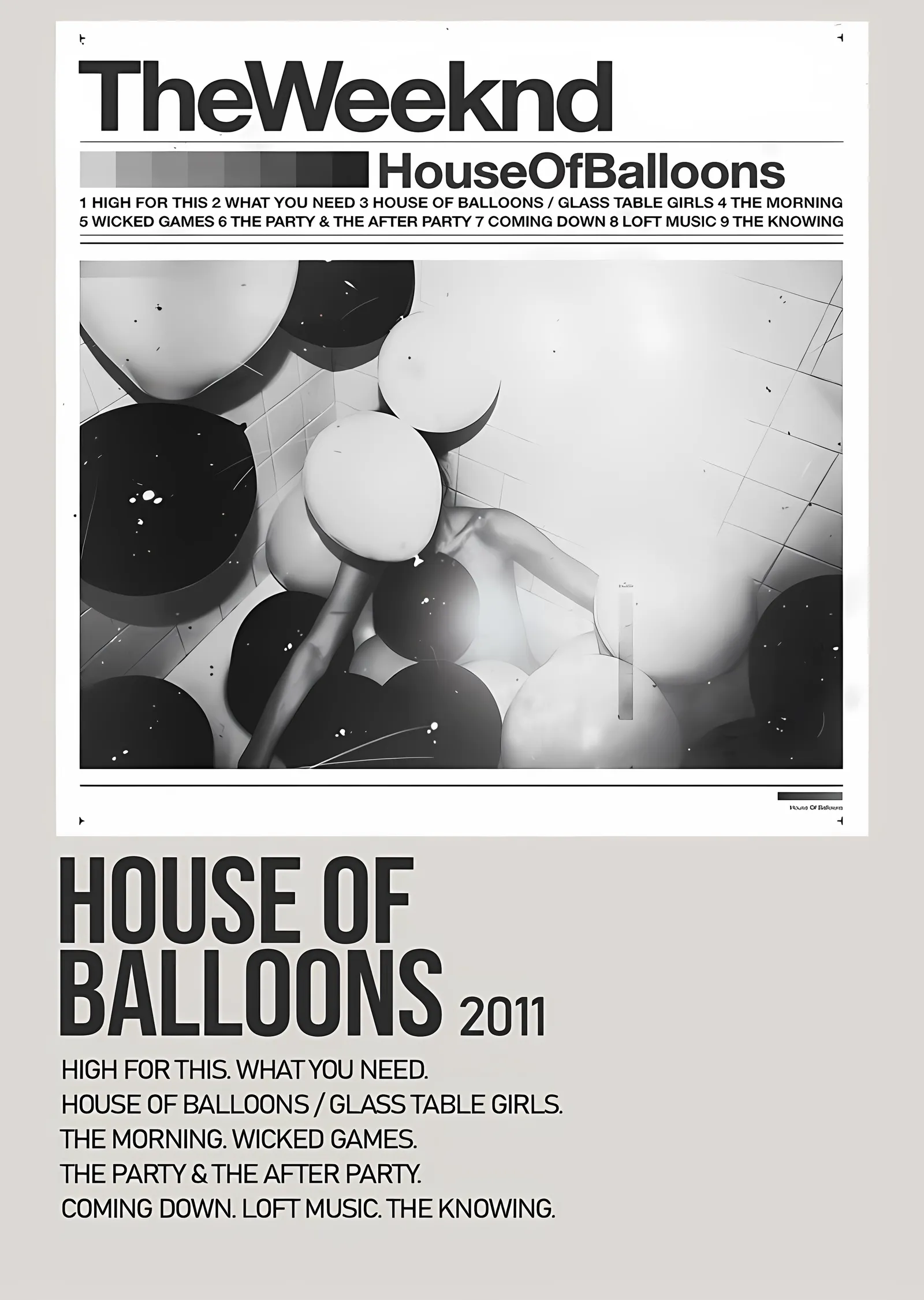 The Weeknd - House of Balloons metal tablo