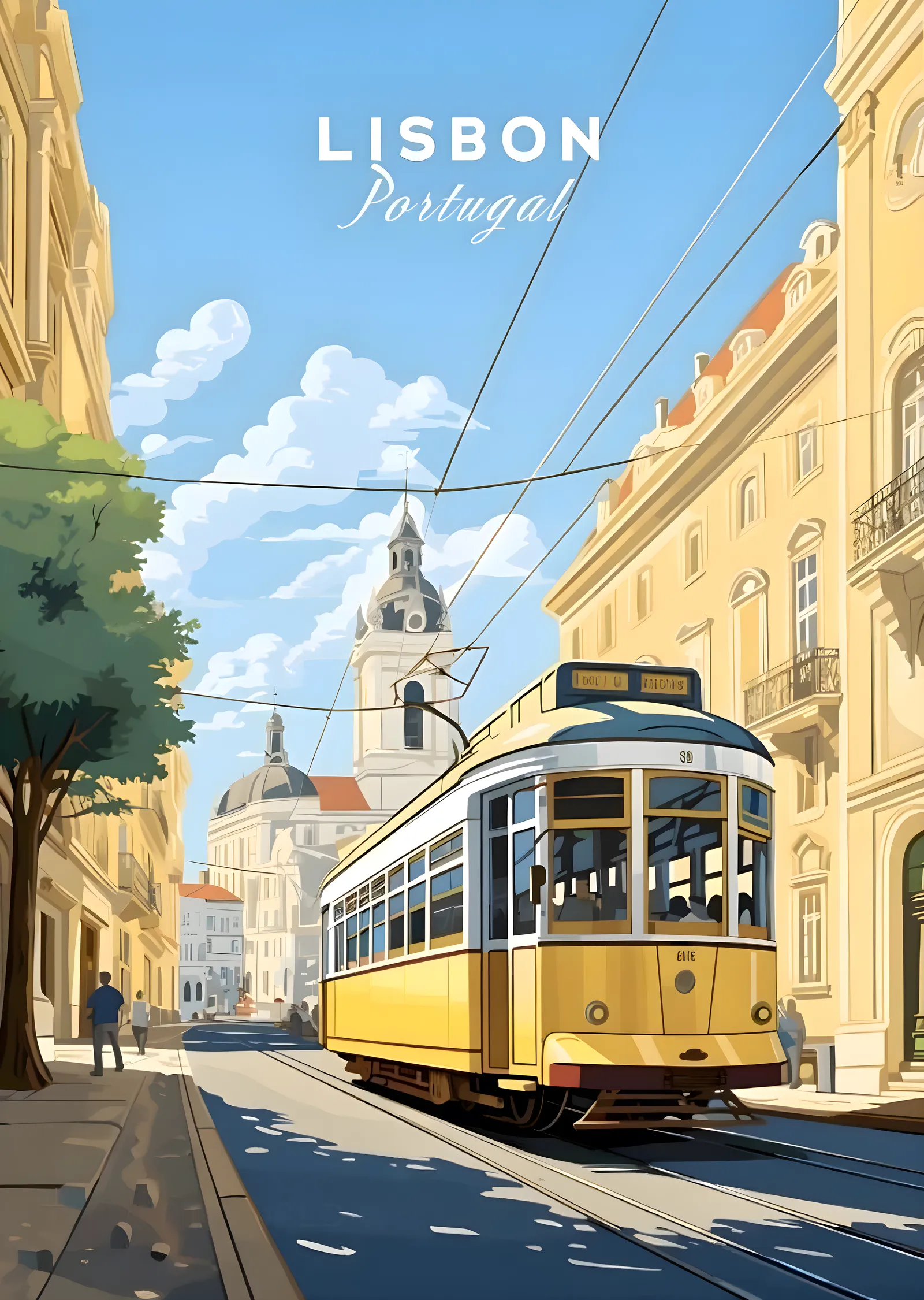 Lisbon Tram metal tablo
