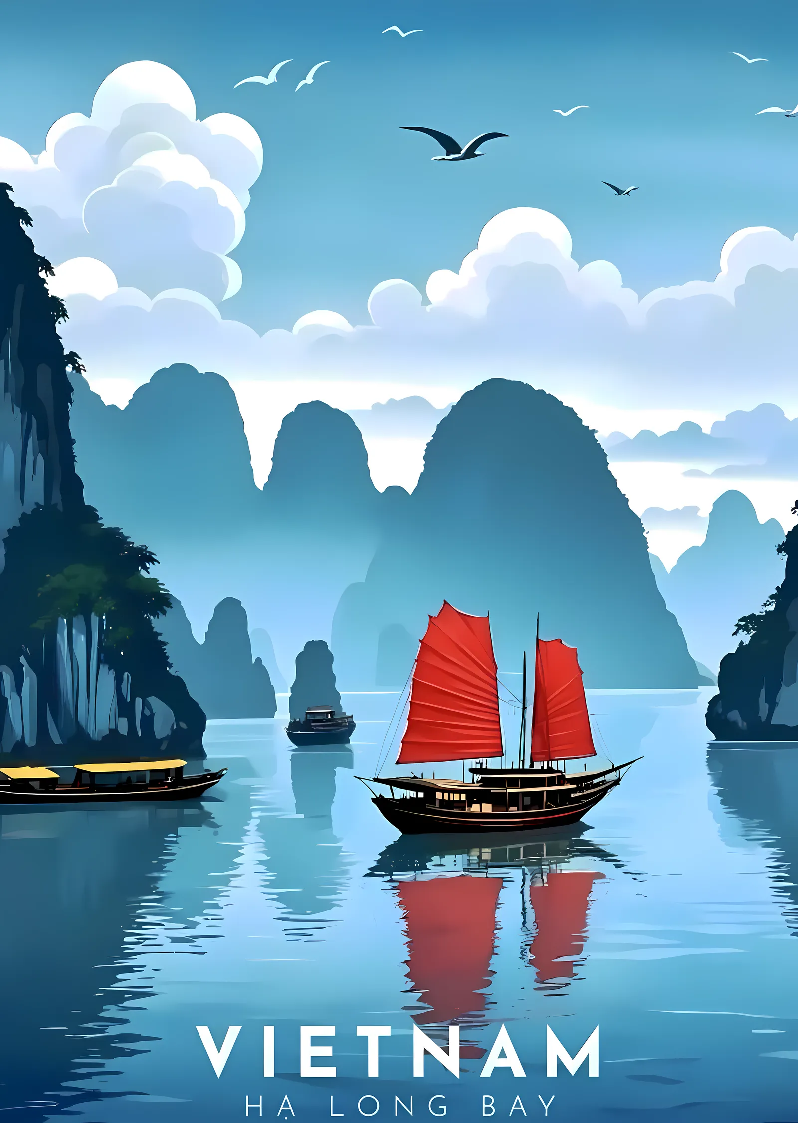 Vietnam: Ha Long Bay metal tablo