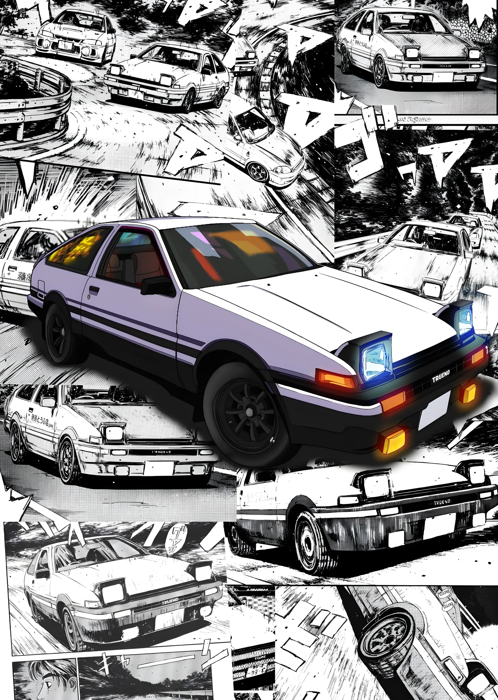 Toyota AE86 - Manga Paneli metal tablo