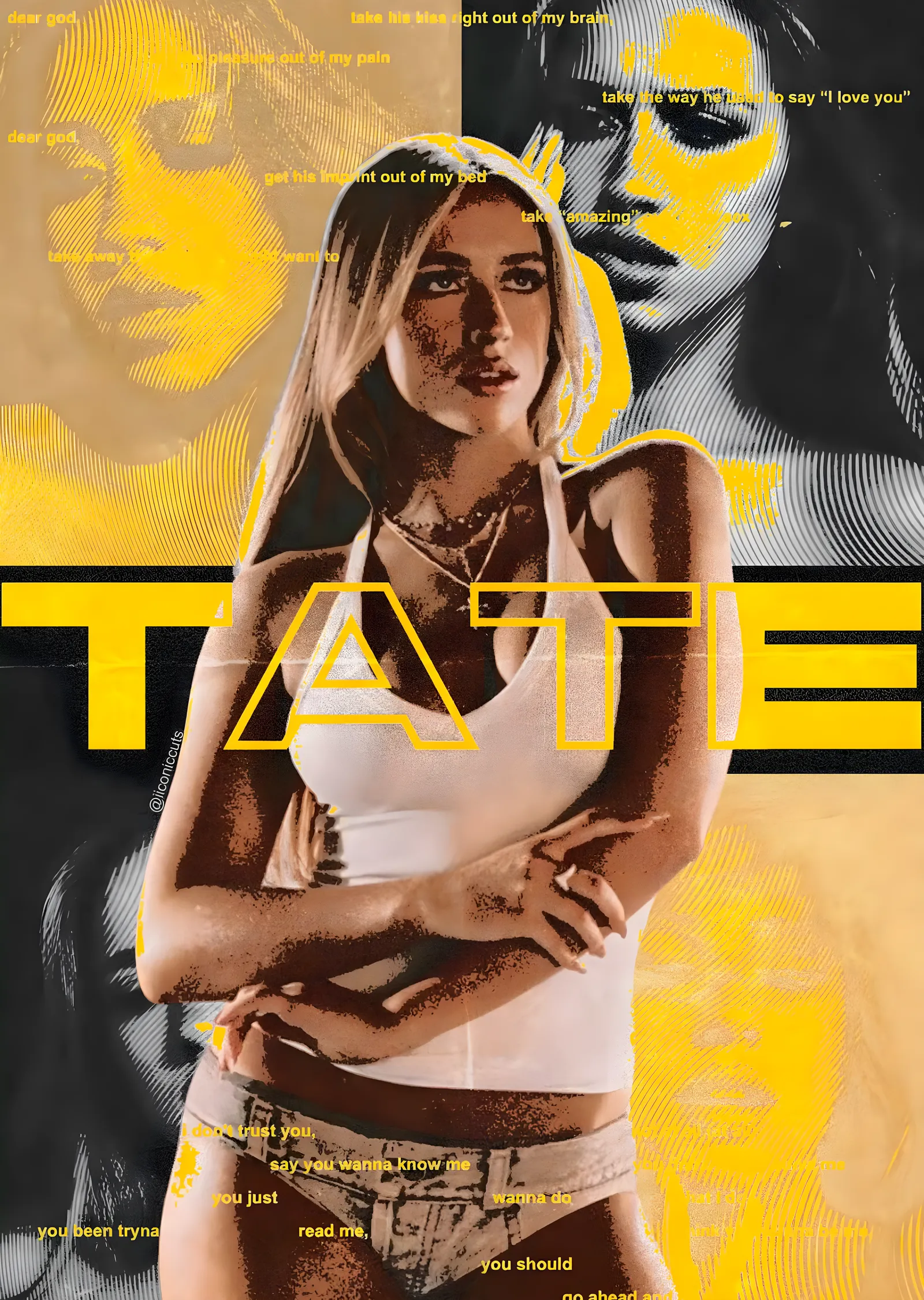 Tate McRae: Sarı Katmanlar metal tablo