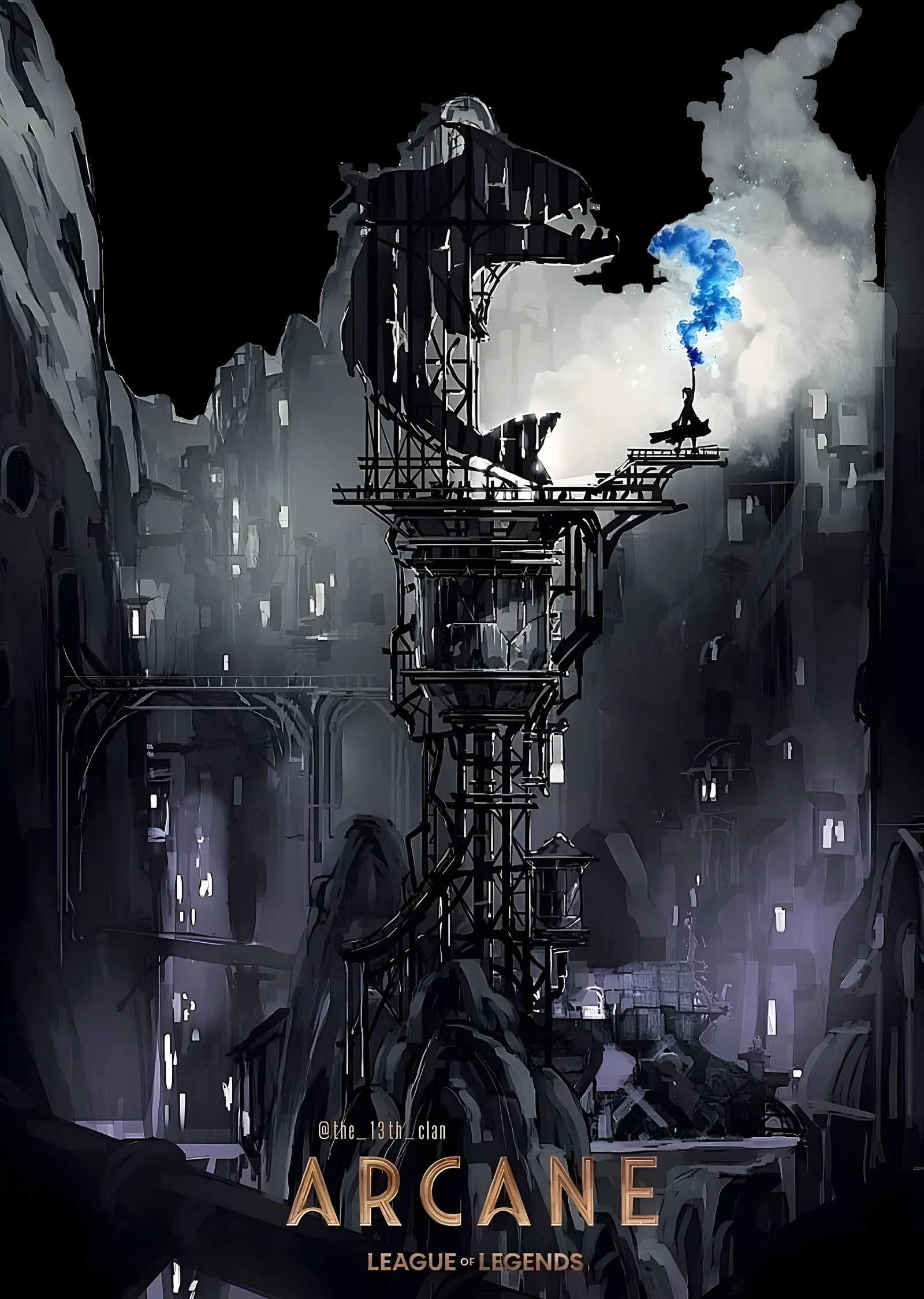 Arcane: Zaun Kulesi metal tablo