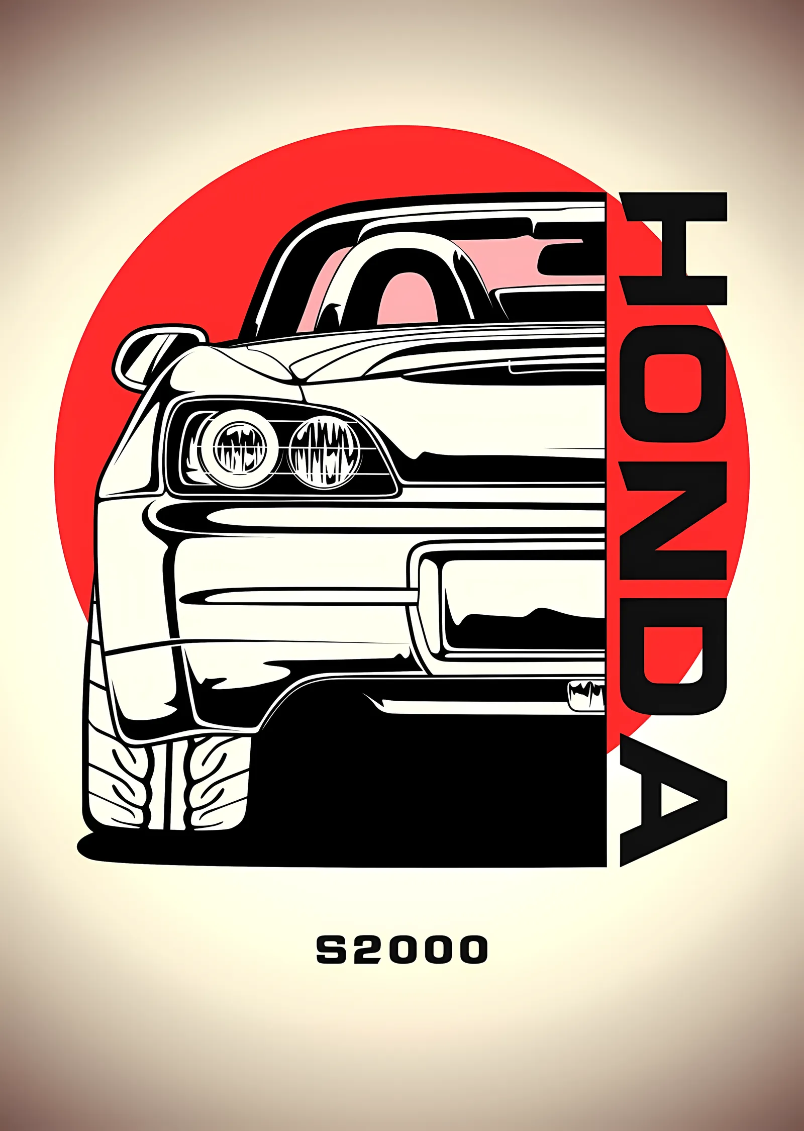 Honda S2000 - Kontur Çizim metal tablo