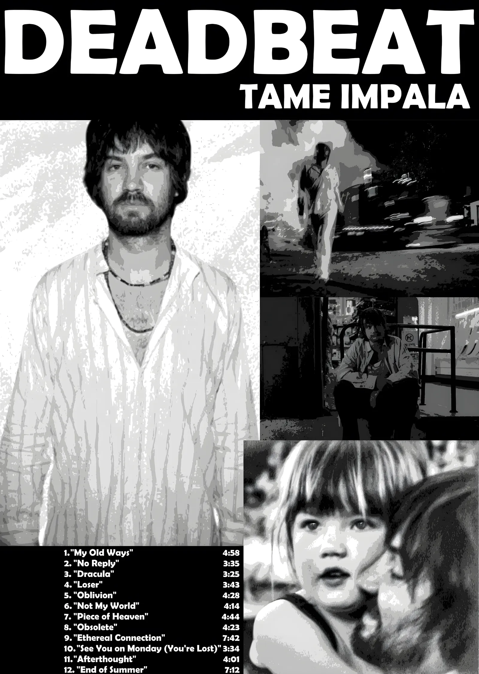 Tame Impala - Deadbeat Şarkı Listesi metal tablo