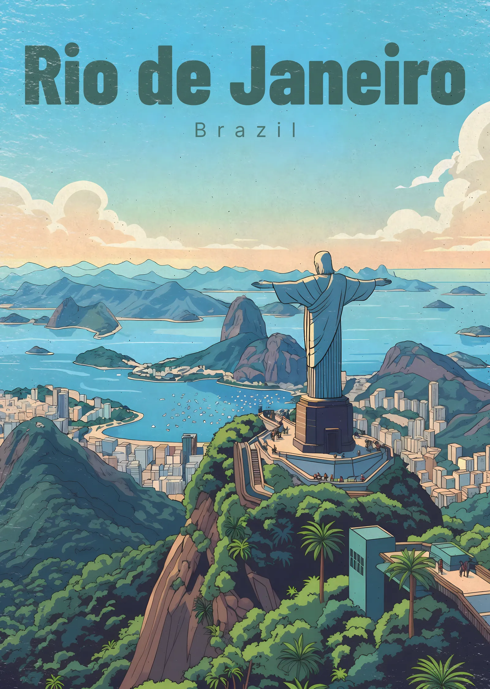 Christ the Redeemer Overlooking Rio metal tablo