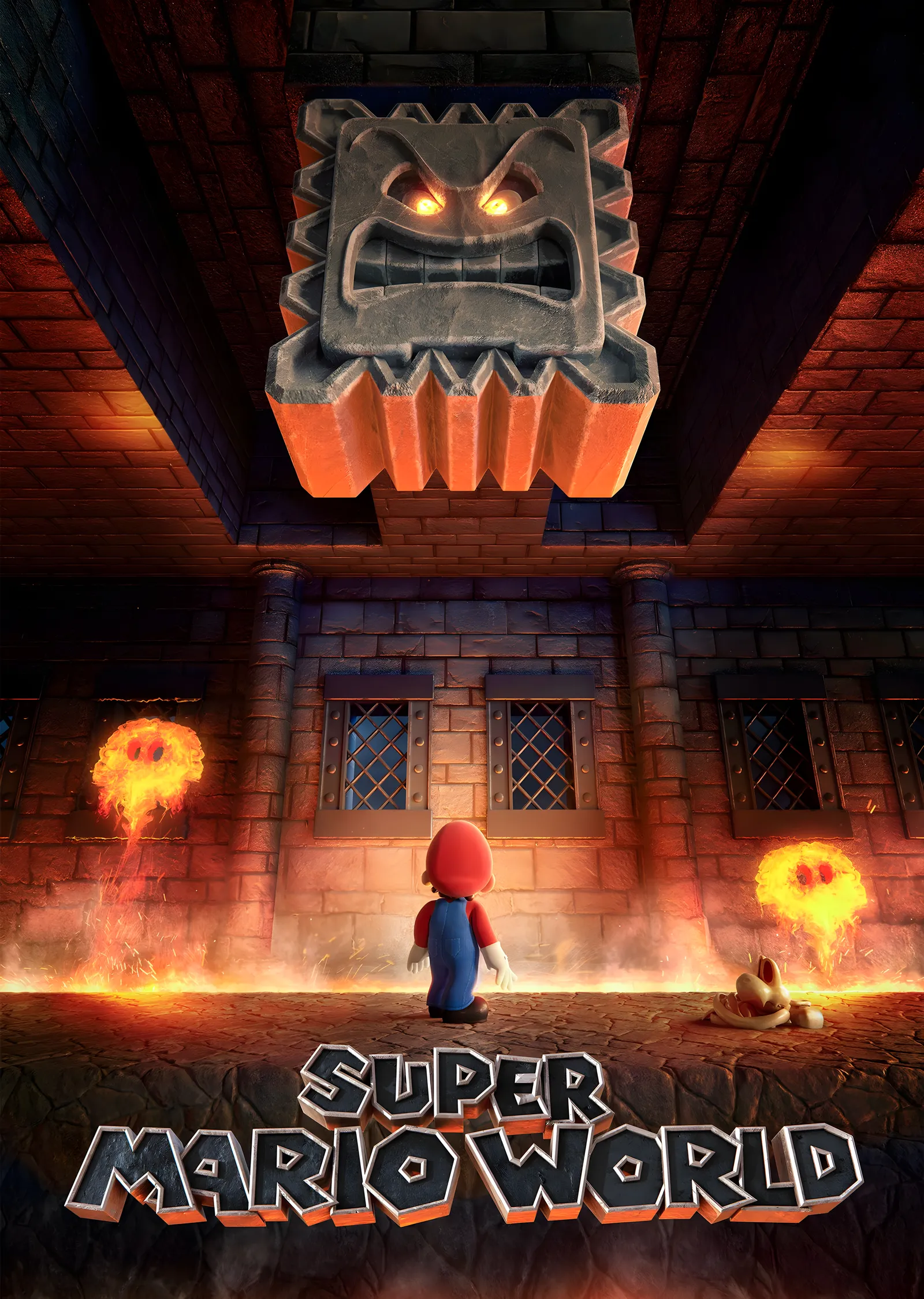 Super Mario World: Thwomp metal tablo