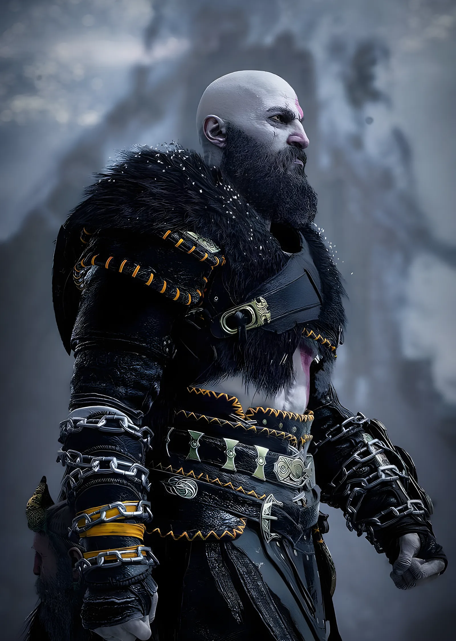 God of War Ragnarök: Kratos Portre metal tablo