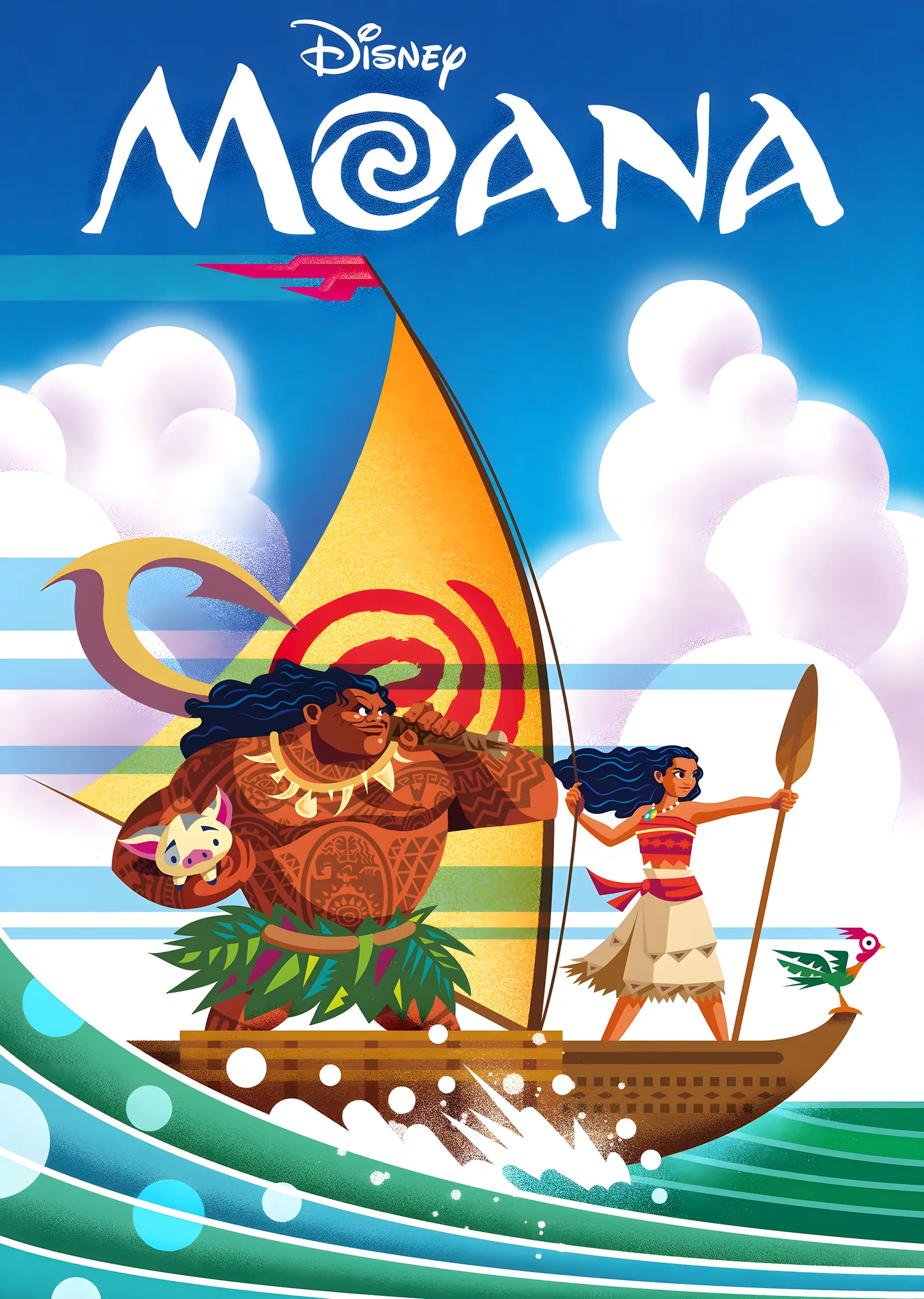 Moana: Art Deco Yelken metal tablo