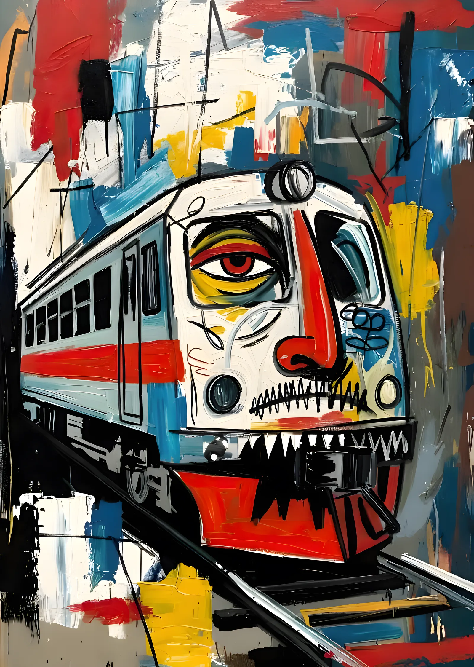Tren Yüzü: Soyut Ekspresyonizm metal tablo