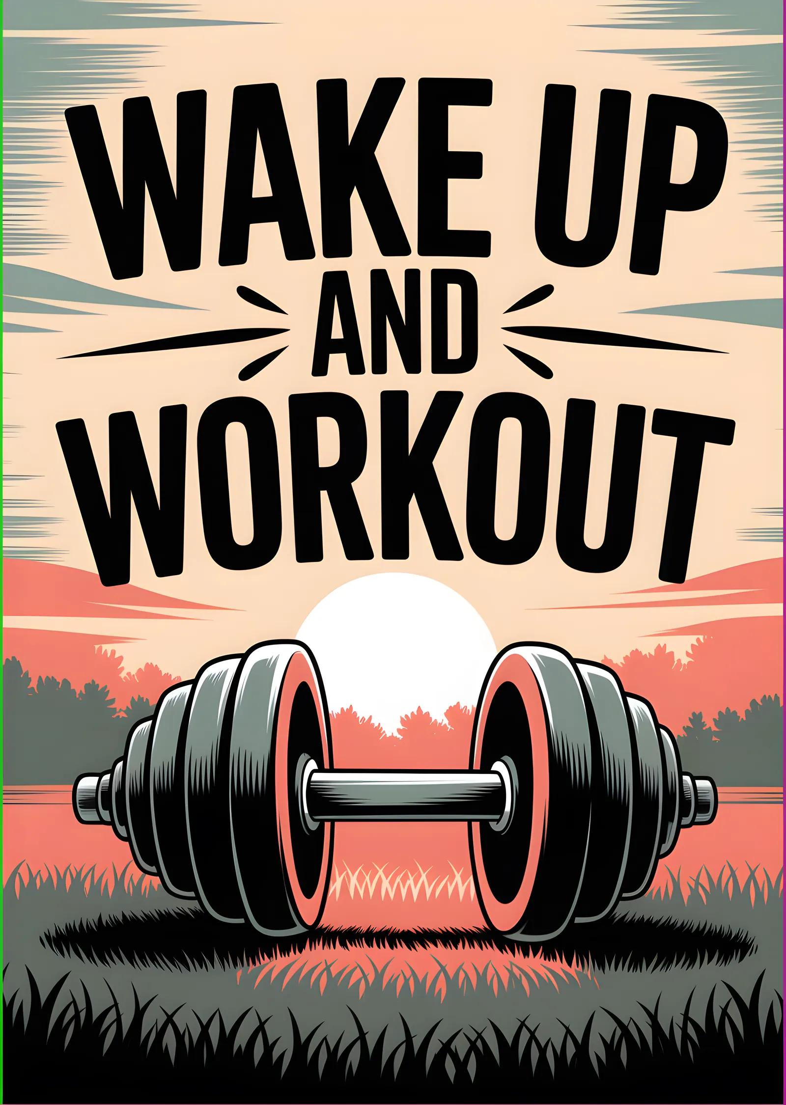 Wake Up and Workout metal tablo