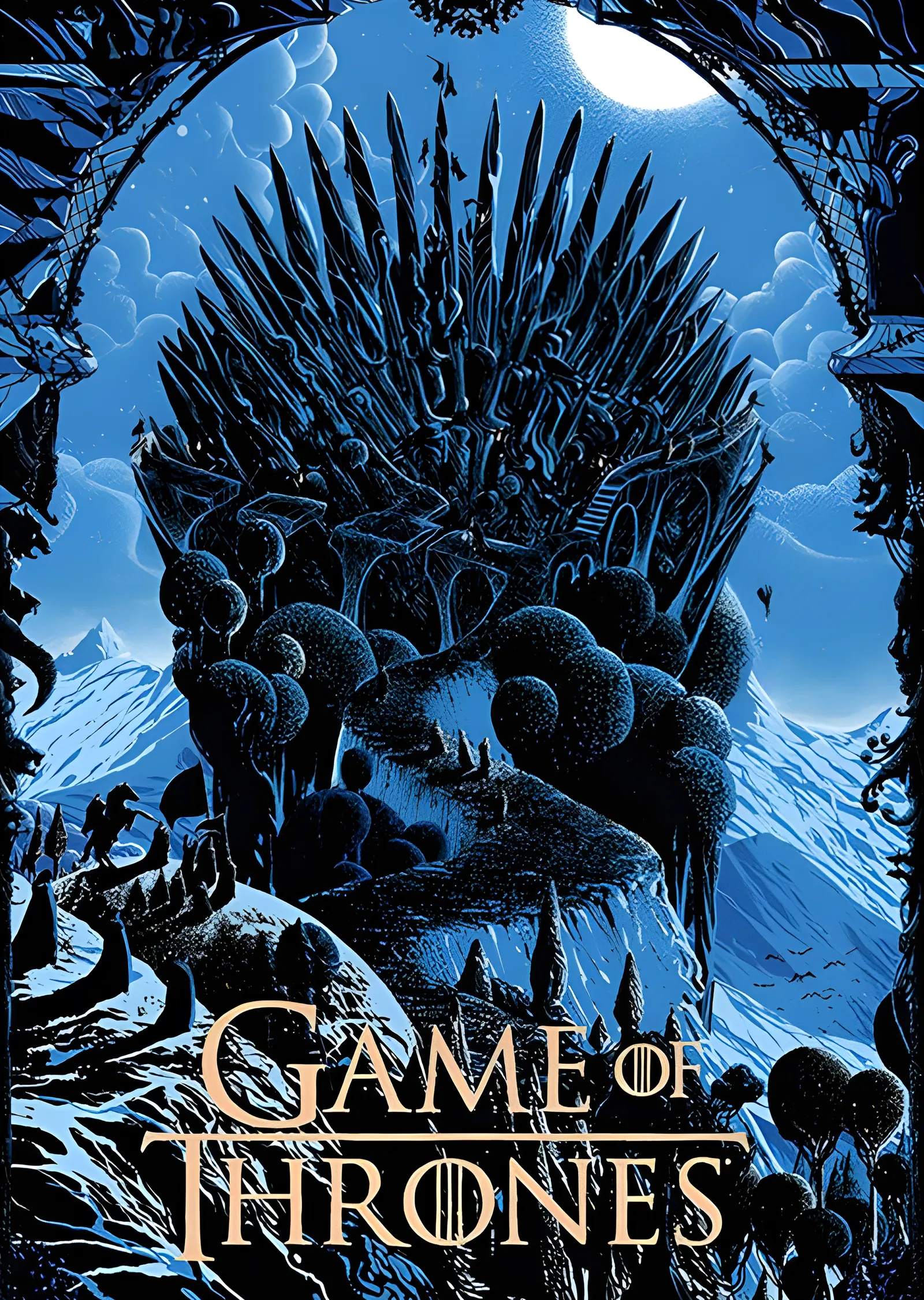 Game of Thrones: Mavi Tonlu Demir Taht metal tablo
