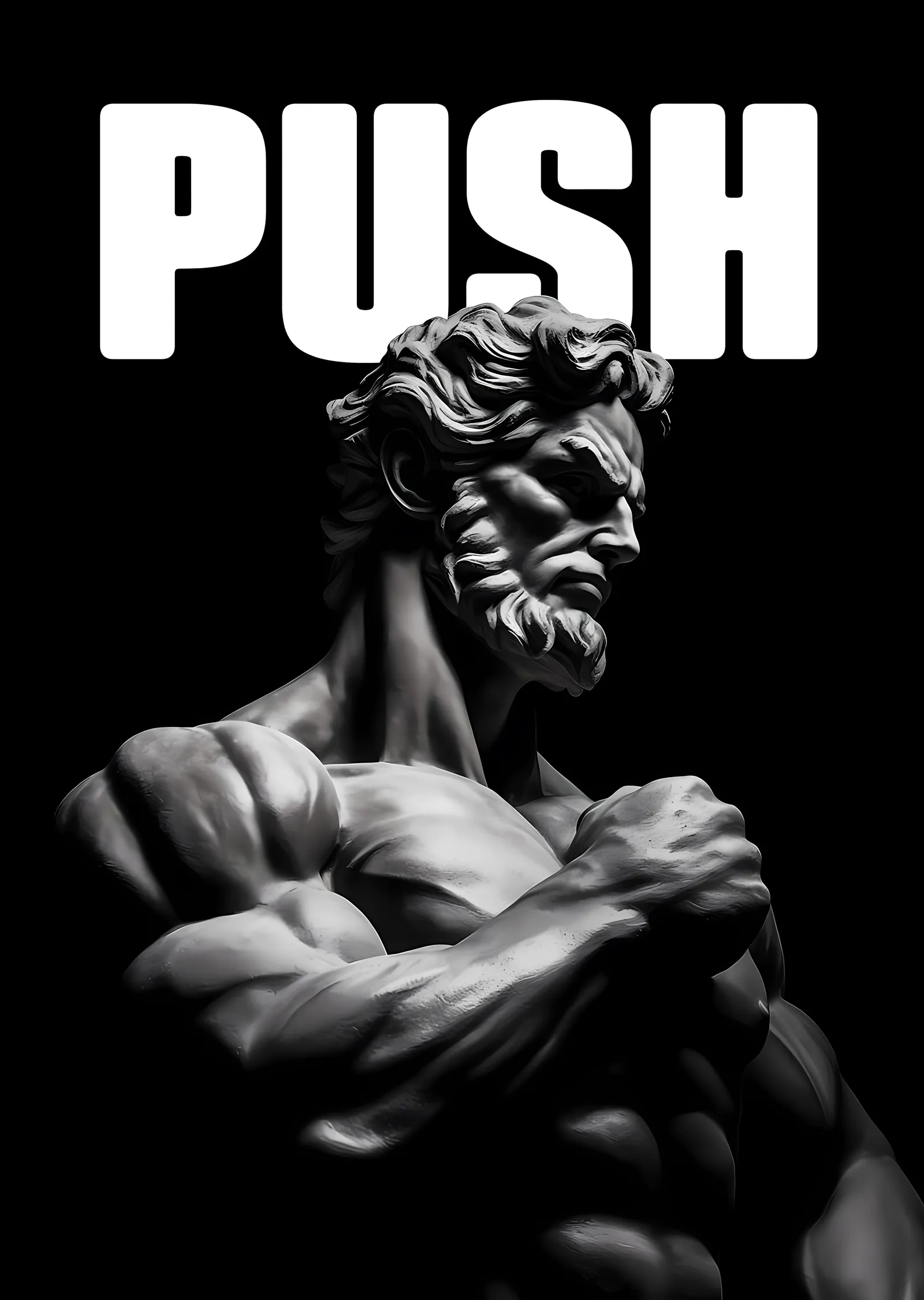 Push - Heykel Detayı metal tablo
