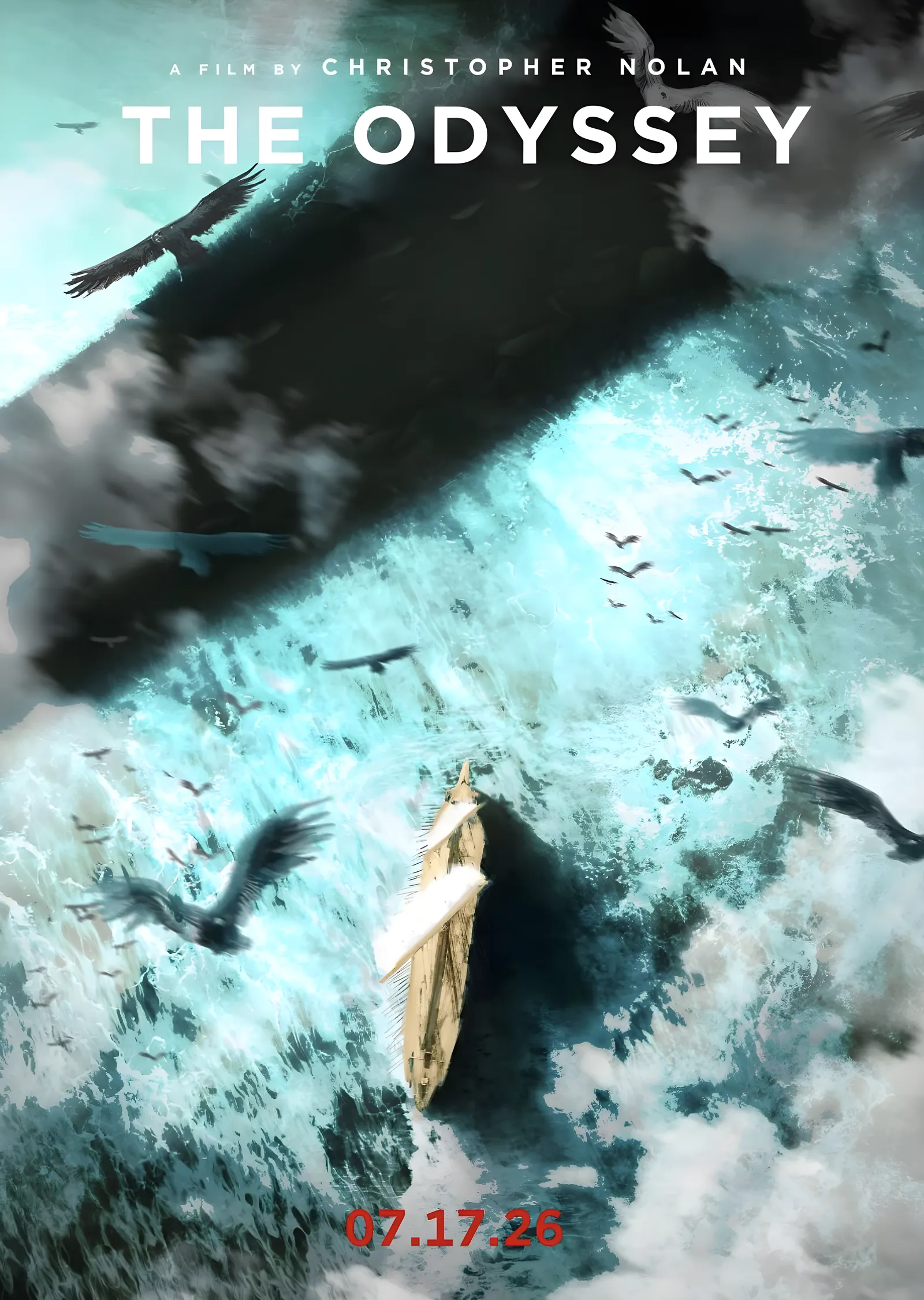 The Odyssey: Fırtınalı Denizde Gemi metal tablo