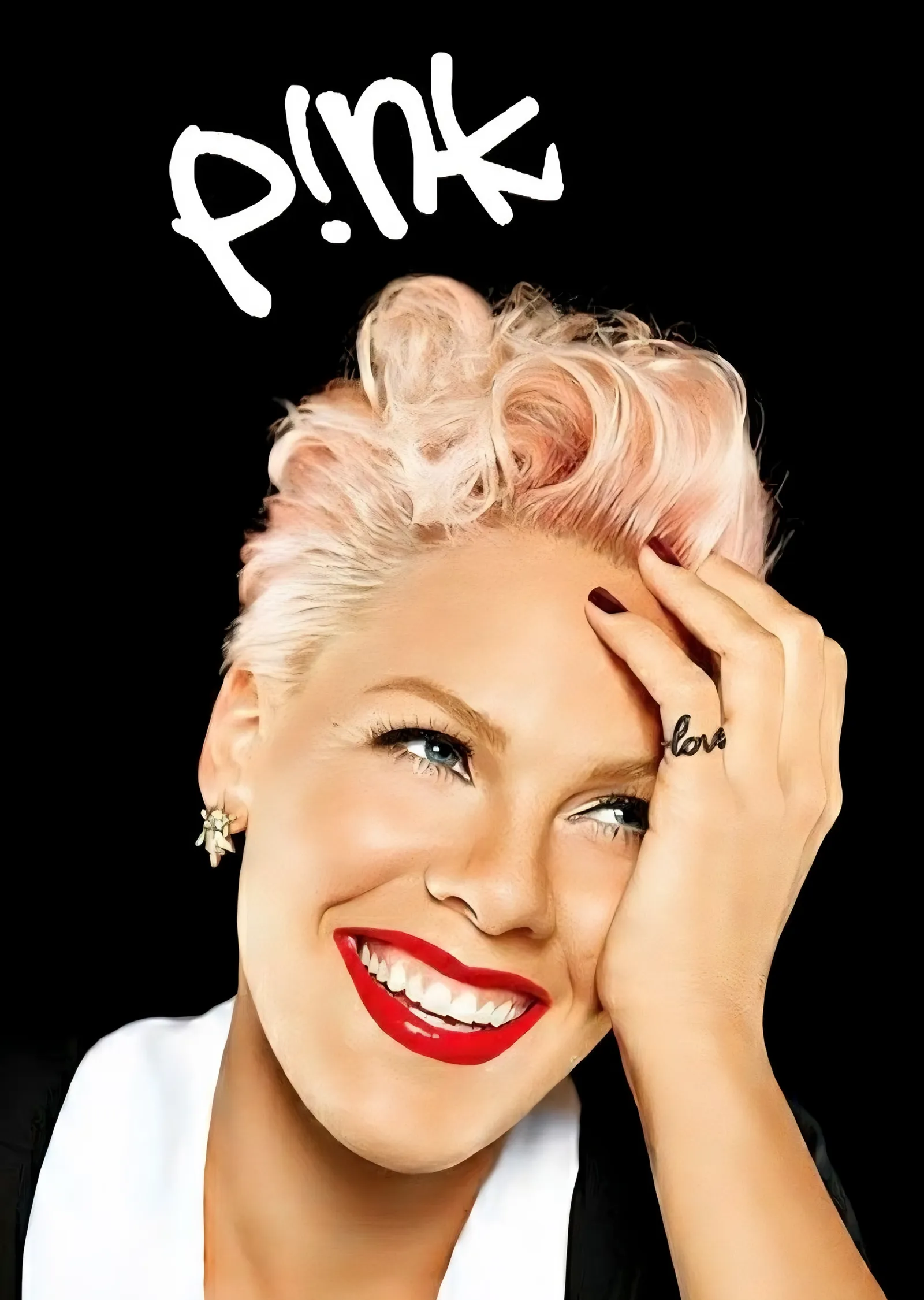Pink - Gülümseyen Kare metal tablo