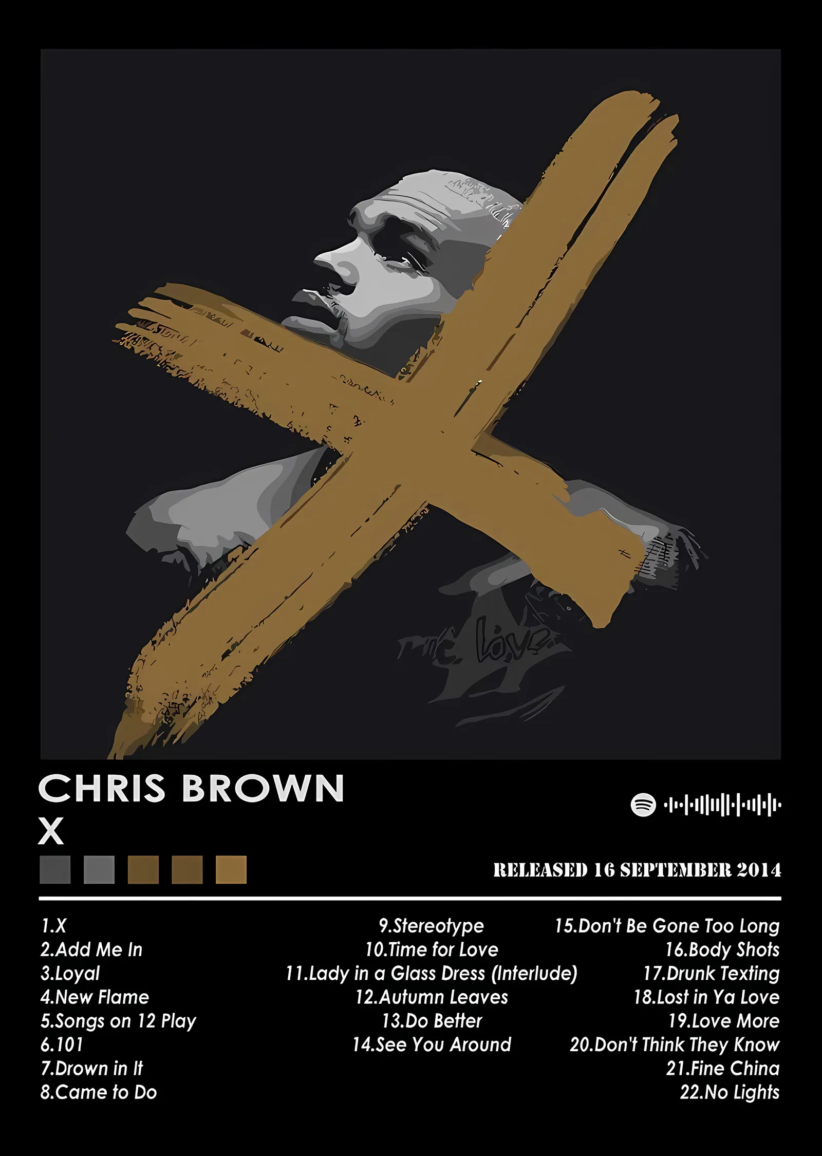 Chris Brown - X Albüm Afişi metal tablo