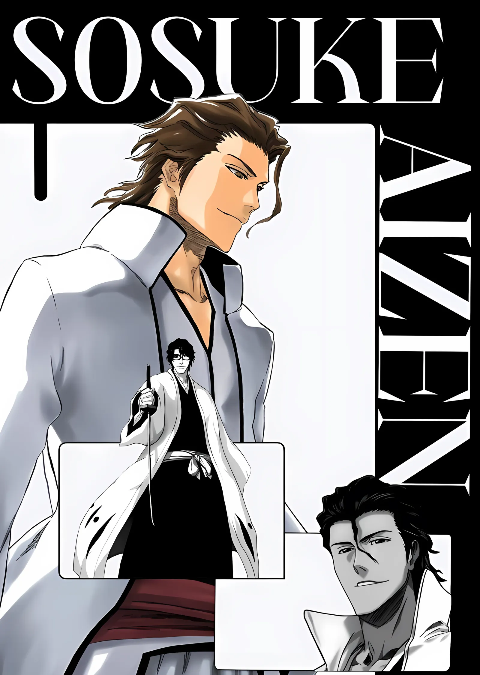 Bleach - Sousuke Aizen Manga Kapağı metal tablo