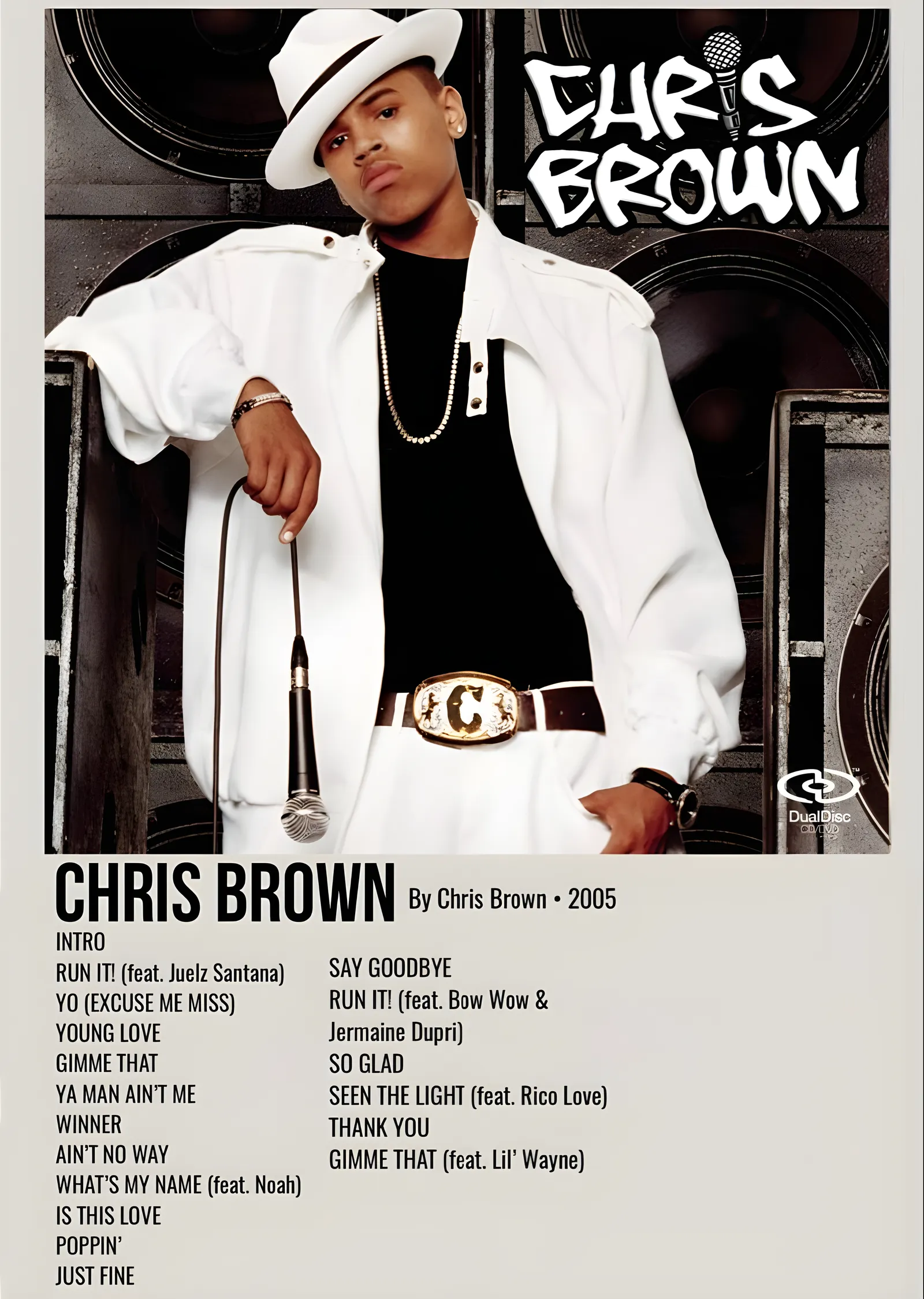 Chris Brown - İlk Albüm Afişi metal tablo
