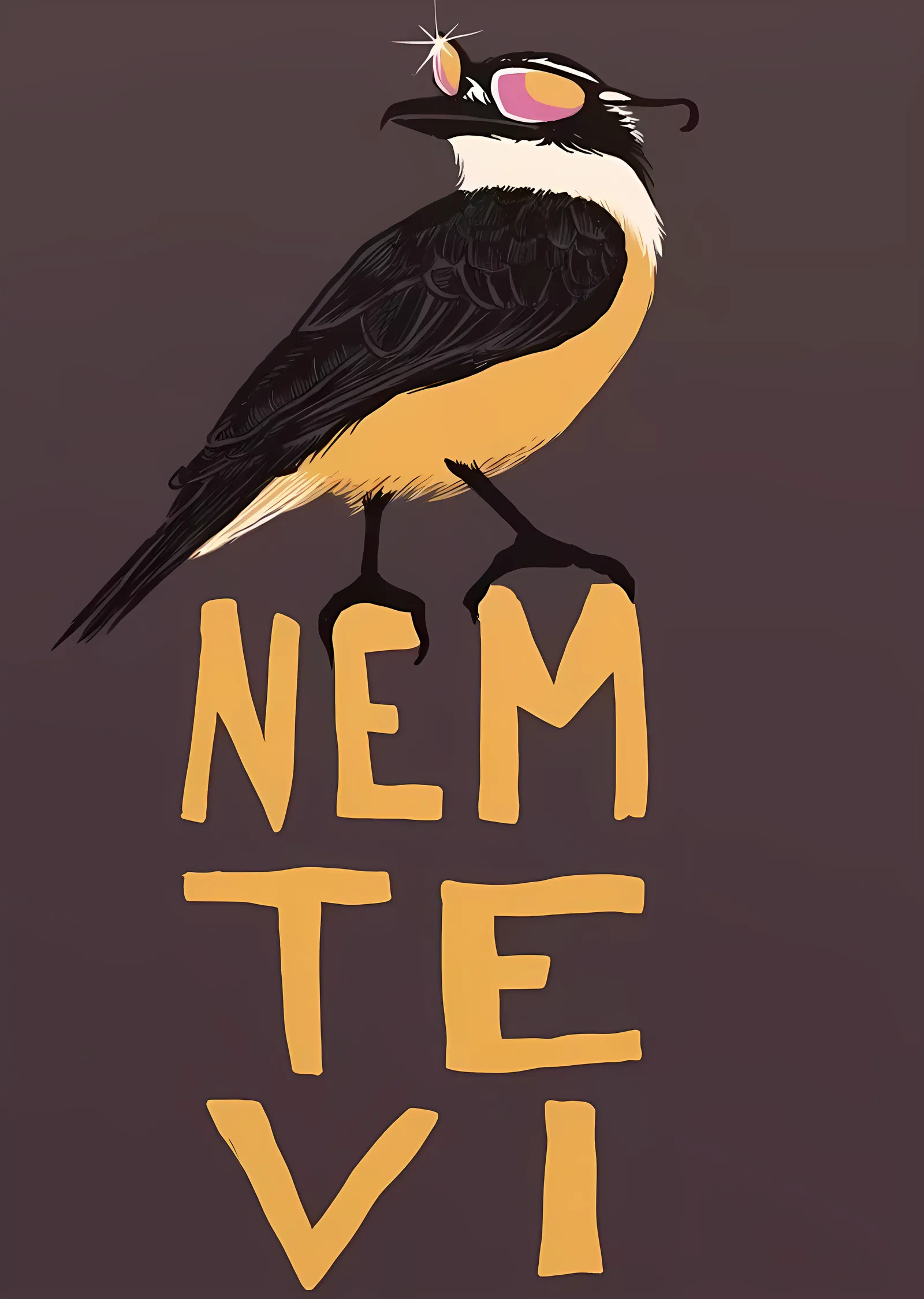 Nem Te Vi - Gözlüklü Bem-te-vi metal tablo